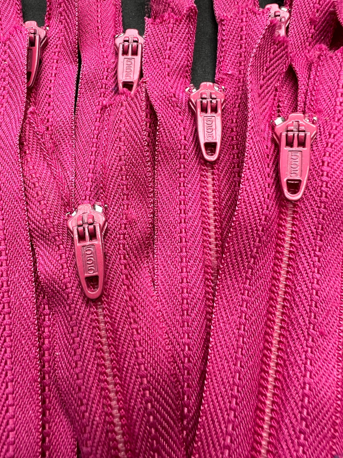 10 Vintage 6" Deep Pink Metal Teeth Zips
