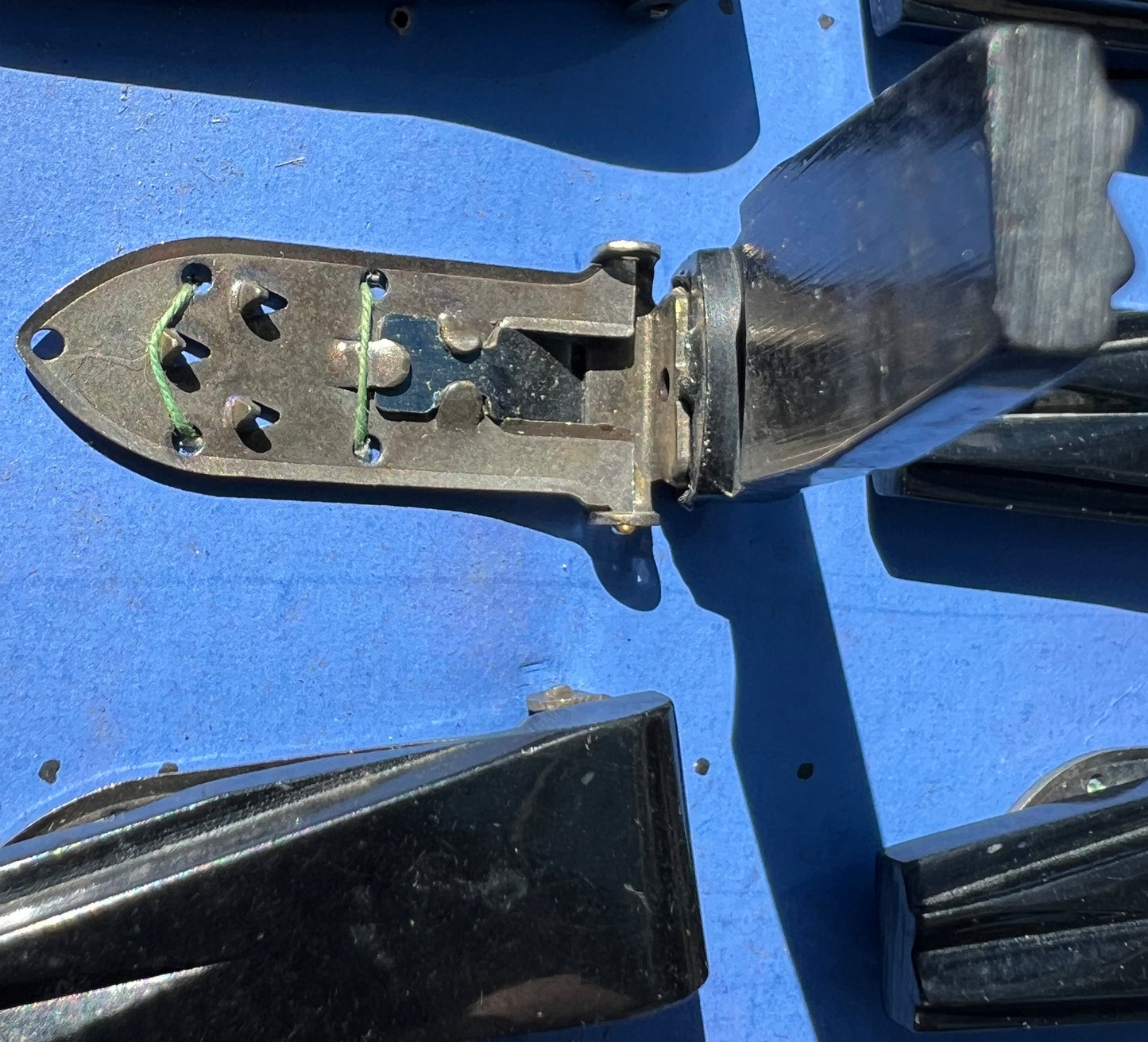 1930s Display Card of 12 Wonderfully Deco Black Bakelite Dress Clips