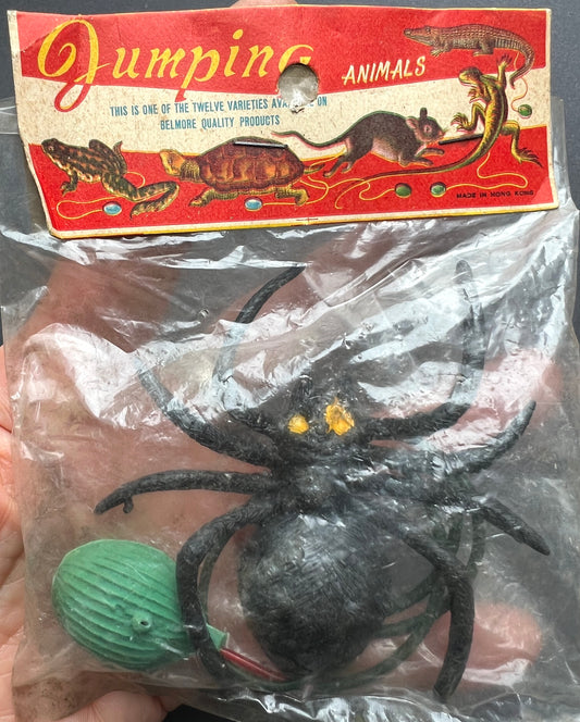 Scary Vintage Jumping Spider Toy - Made in Hong Kong