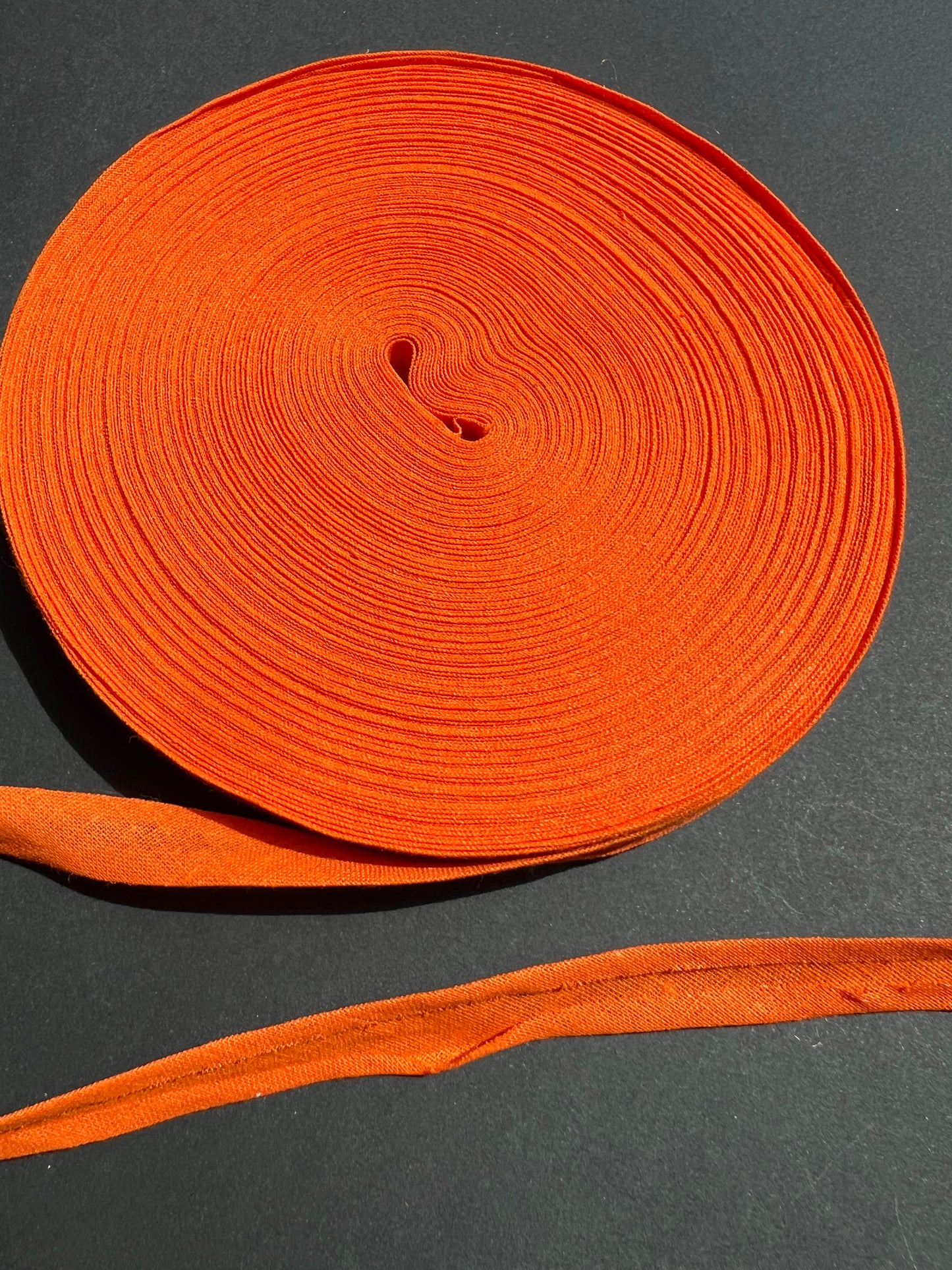 Large Roll Vintage Double Fold 12mm Orange Cotton Bias Binding