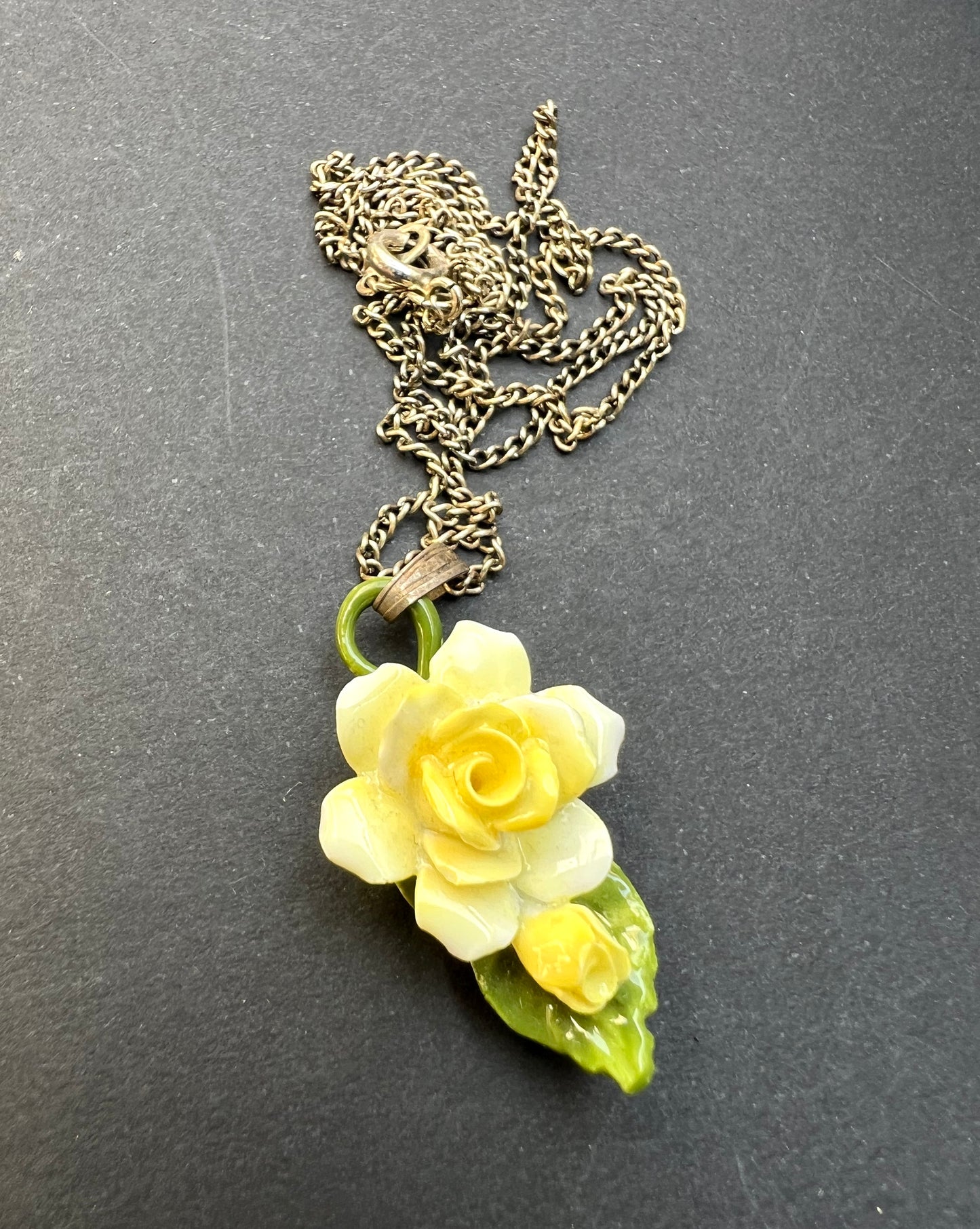 Vintage Aynsley Fine Bone China Flower Necklace in Box