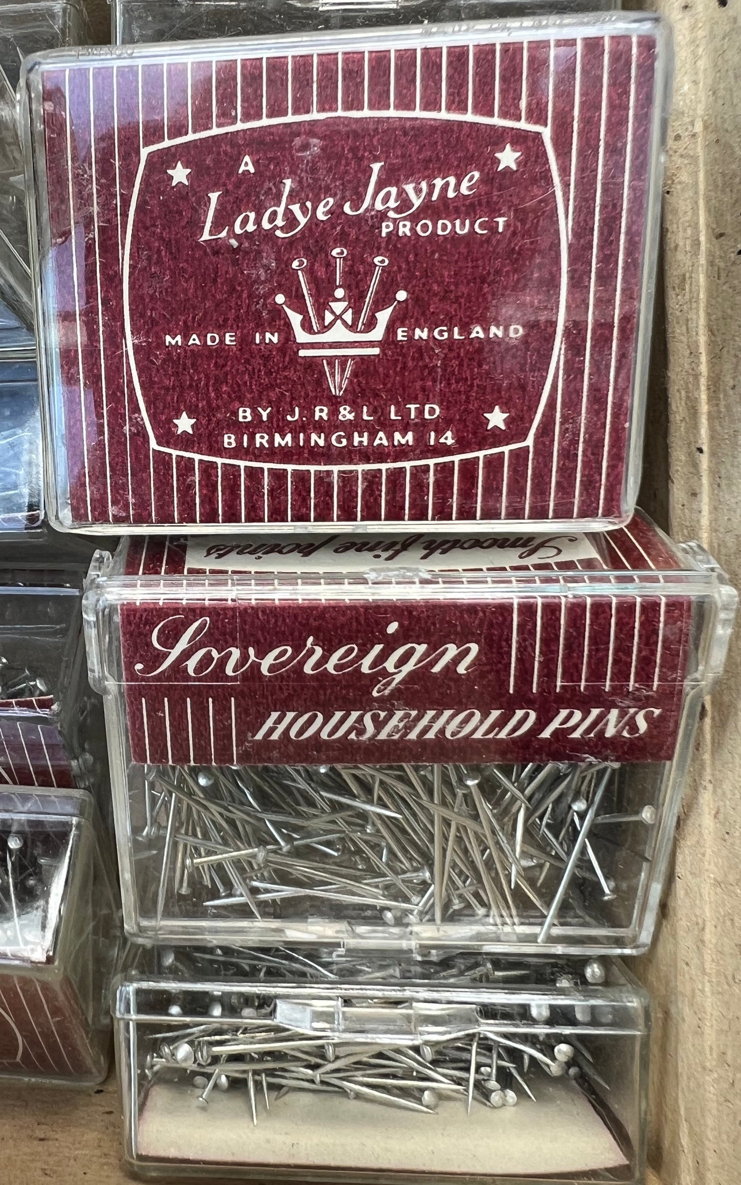 12 Vintage Boxes of Essential 1" HOUSEHOLD PINS