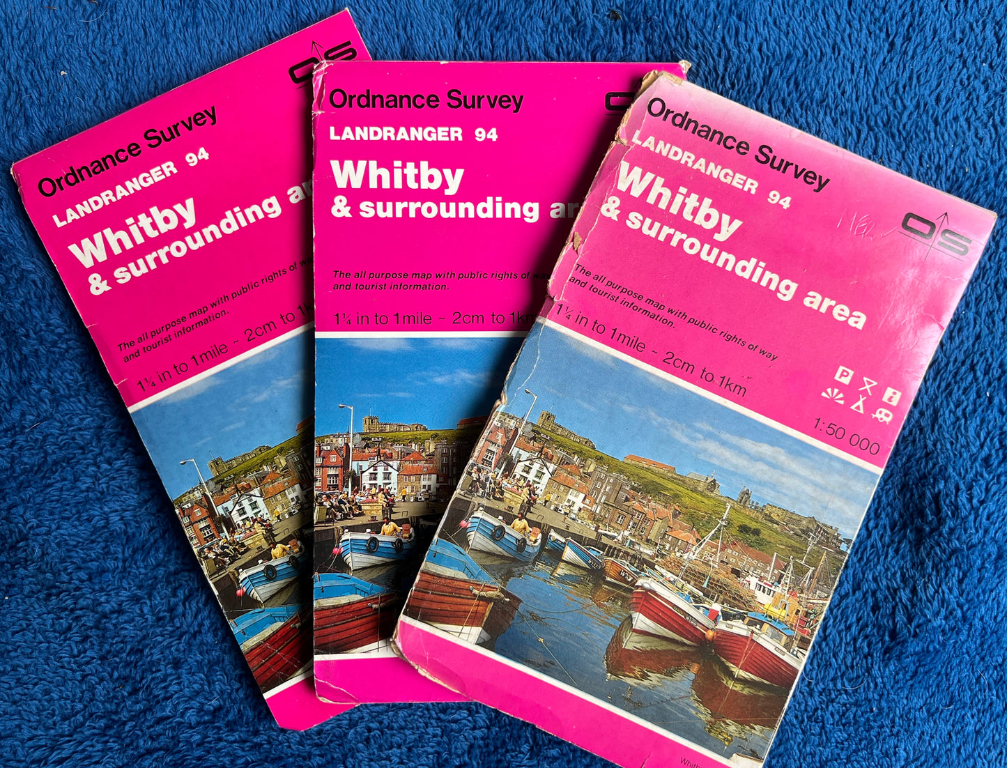 1976, 1983 or 1989 ORDNANCE SURVEY Map of WHITBY & Surrounding Area Sheet 94.