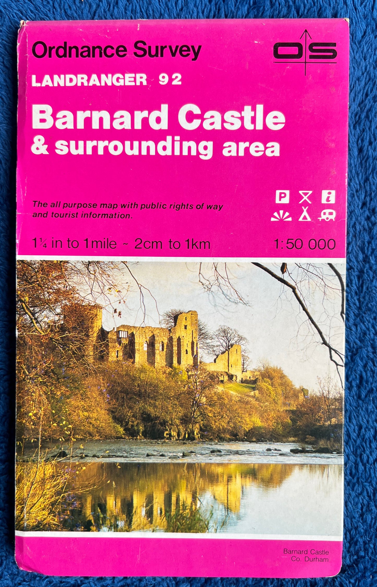 1984 ORDNANCE SURVEY Map of BARNARD CASTLE and Surrounding Area. SHEET 92.