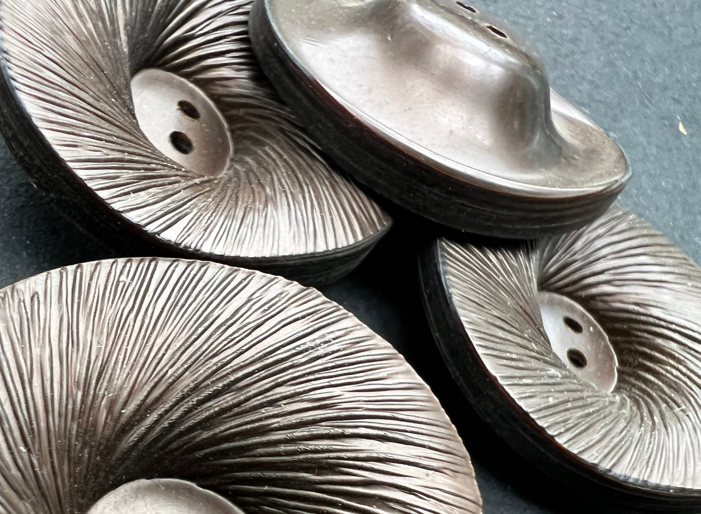 One Big 3.4cm Swooping and Swirling Chocolate Brown Vintage Lucite Button