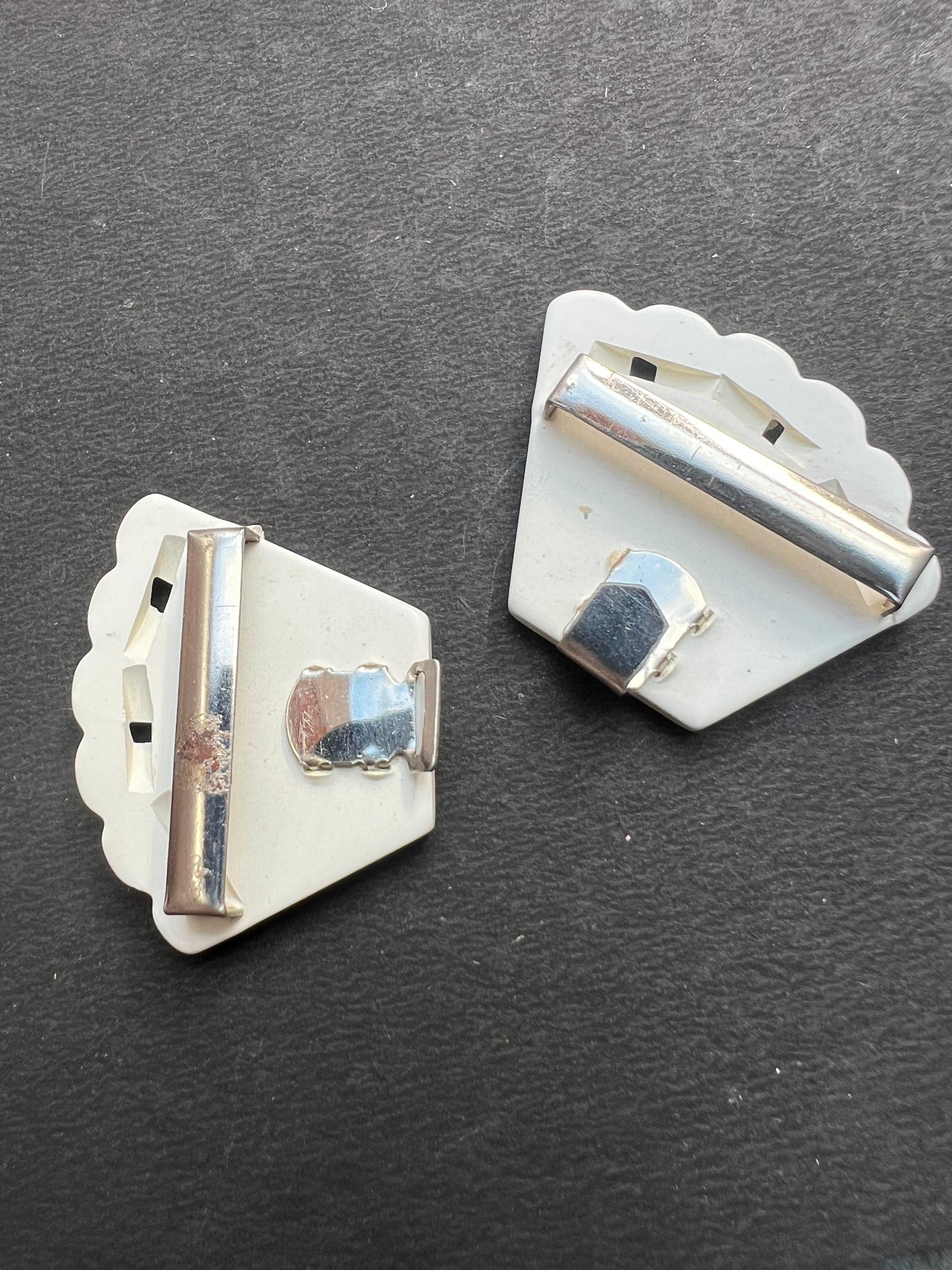 Curved French Deco 2 Part Belt 6.5cm White Buckle to fit up to 2.6cm Belt