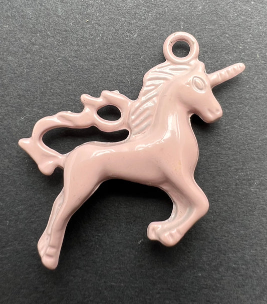 Big Pink Enamel Unicorn Pendant