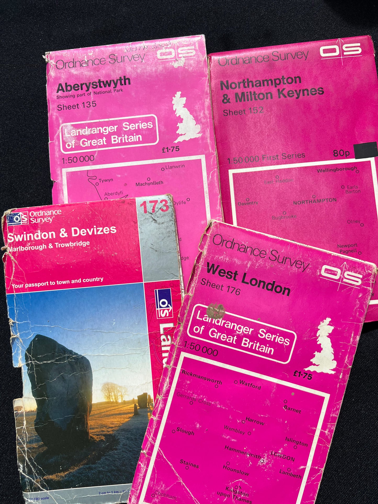 4 Old Maps - Perfect for Repurposing