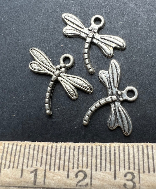 3 Dragonfly Charms - 1.5cm wide.
