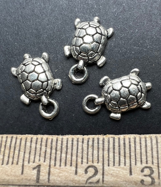 3 Tortoise Charms - 1.4cm long