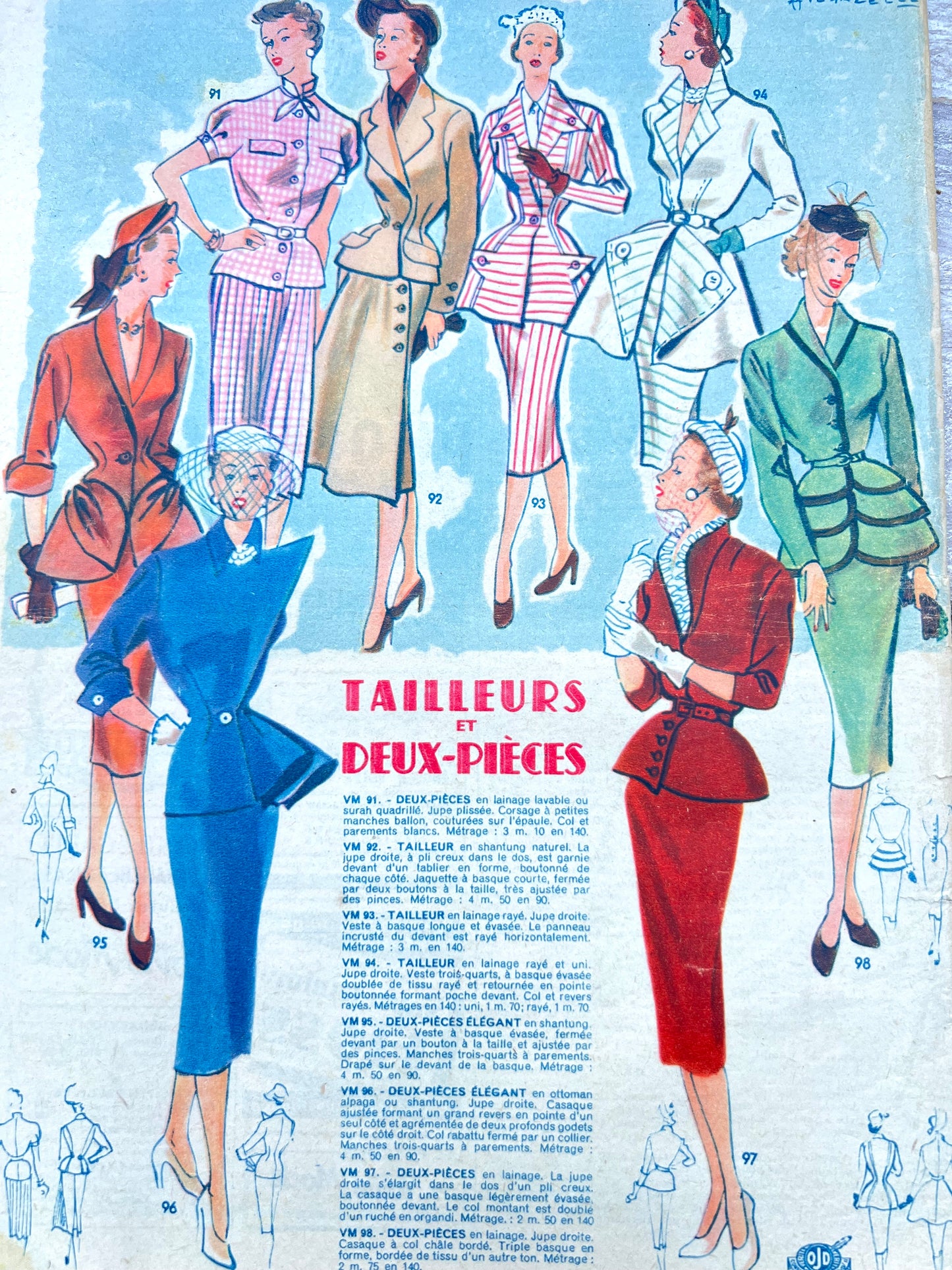 Latest Fashions and Toy Furniture Making in 5th April 1951 French Women's Magazine Votre Mode