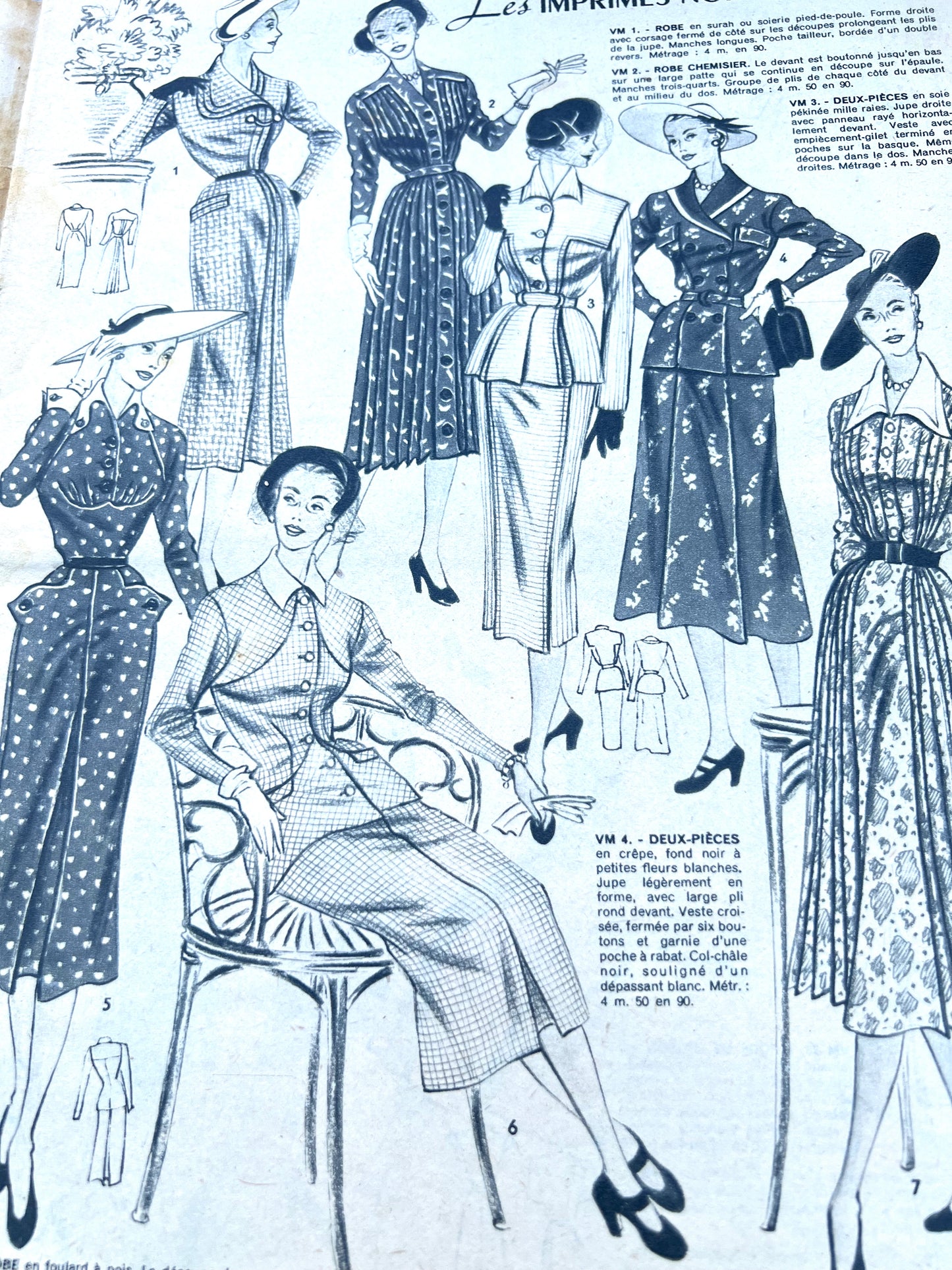 Children Playing and Clothes for Housework in 1st March 1951 French Women's Magazine Votre Mode