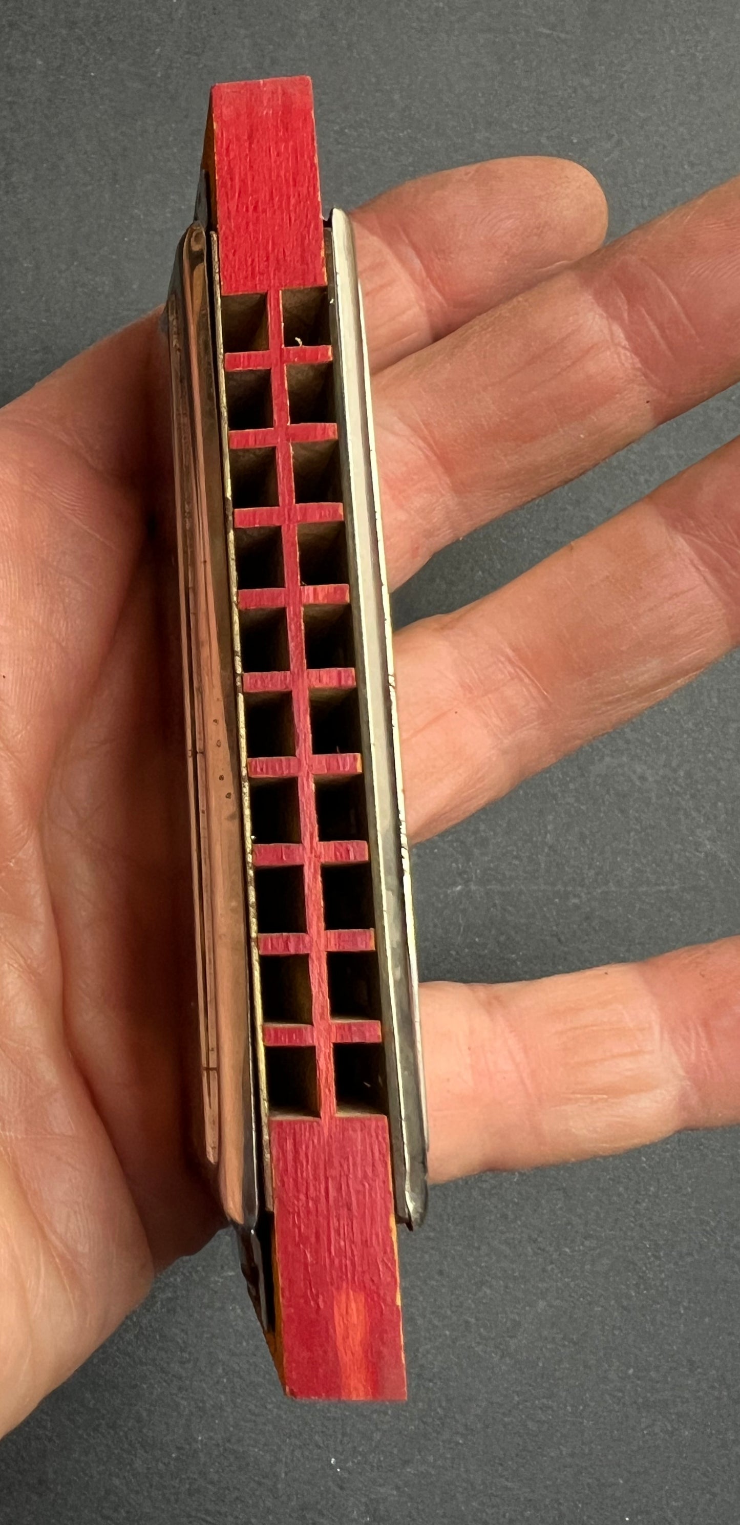 1940s Wood & Tin 10cm PERPLEX Harmonica Made in Germany U.S.Zone