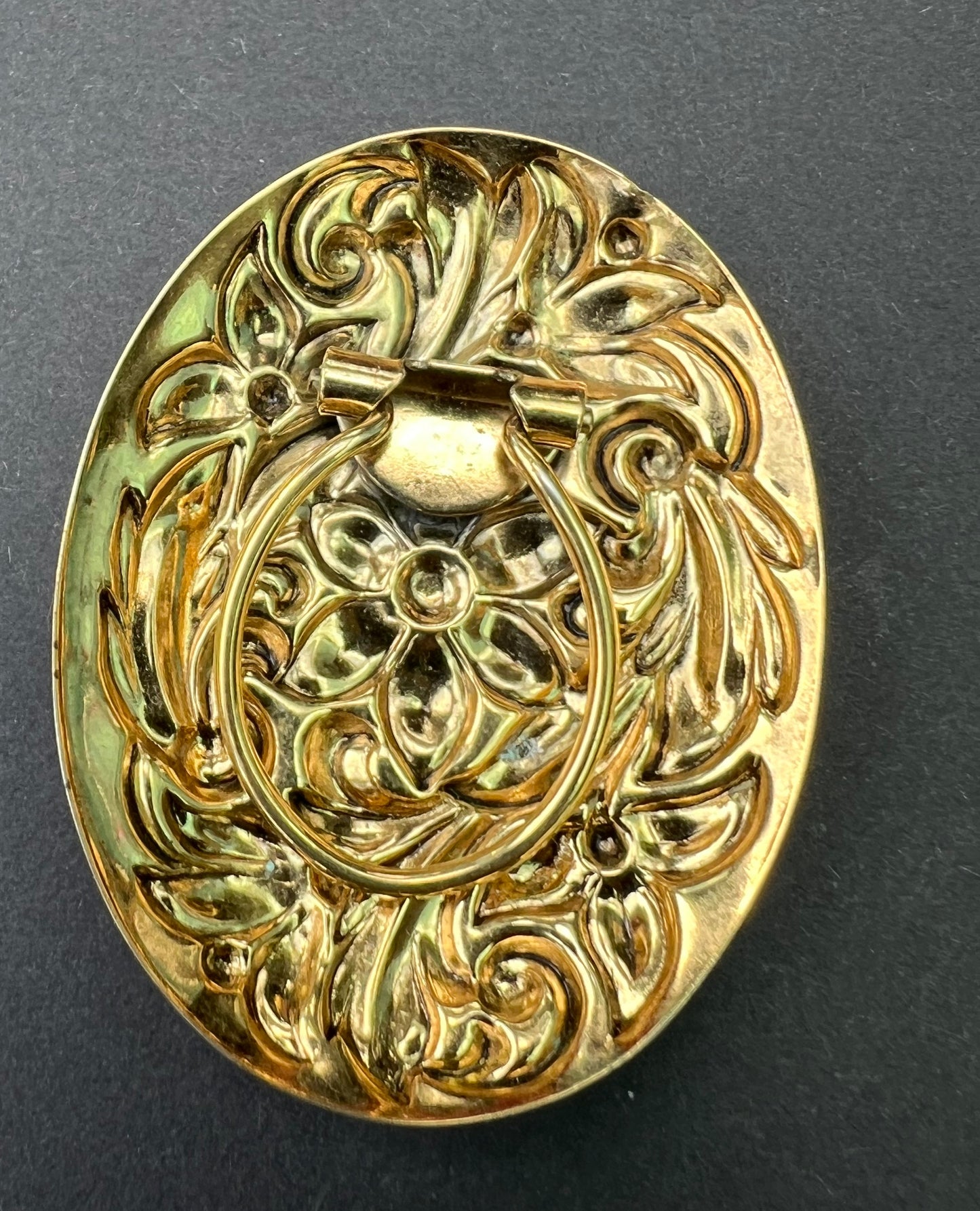 Big Gold Floral Vintage Scarf Clip