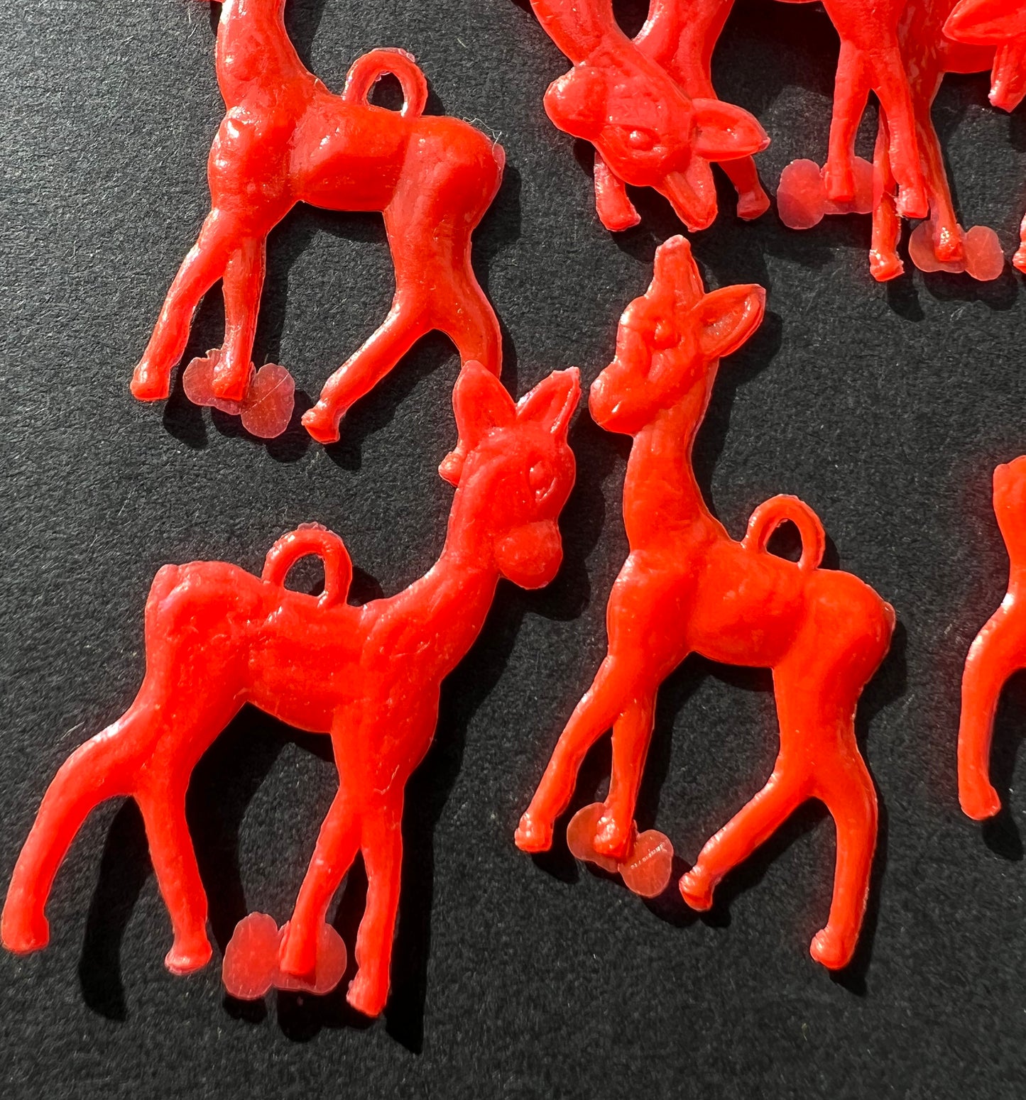 50 Vintage Pink & Red Baby Deer Charms - 4cm Tall
