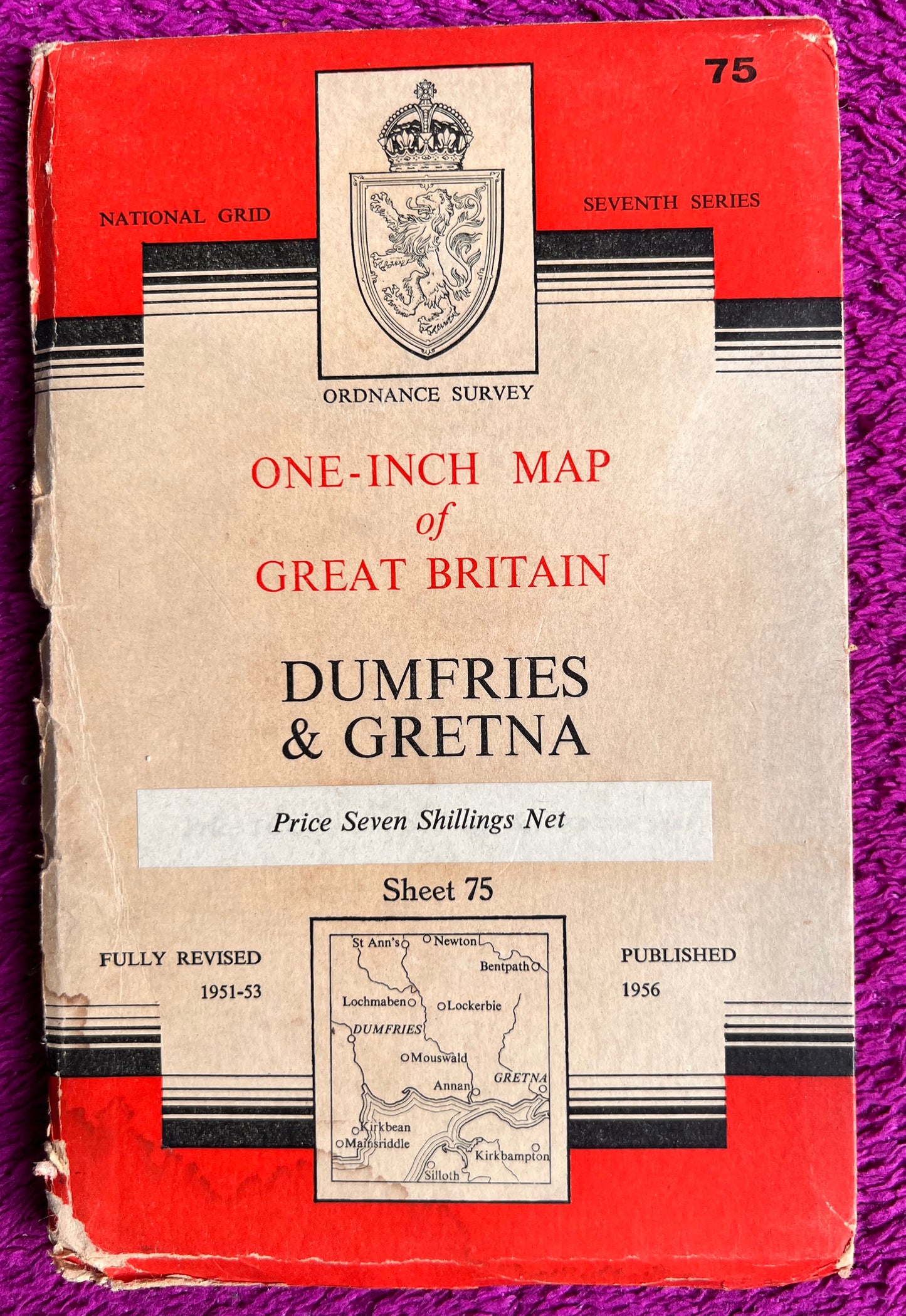 1940s One Inch ORDNANCE SURVEY Map of Dumfries and Area Sheet 75