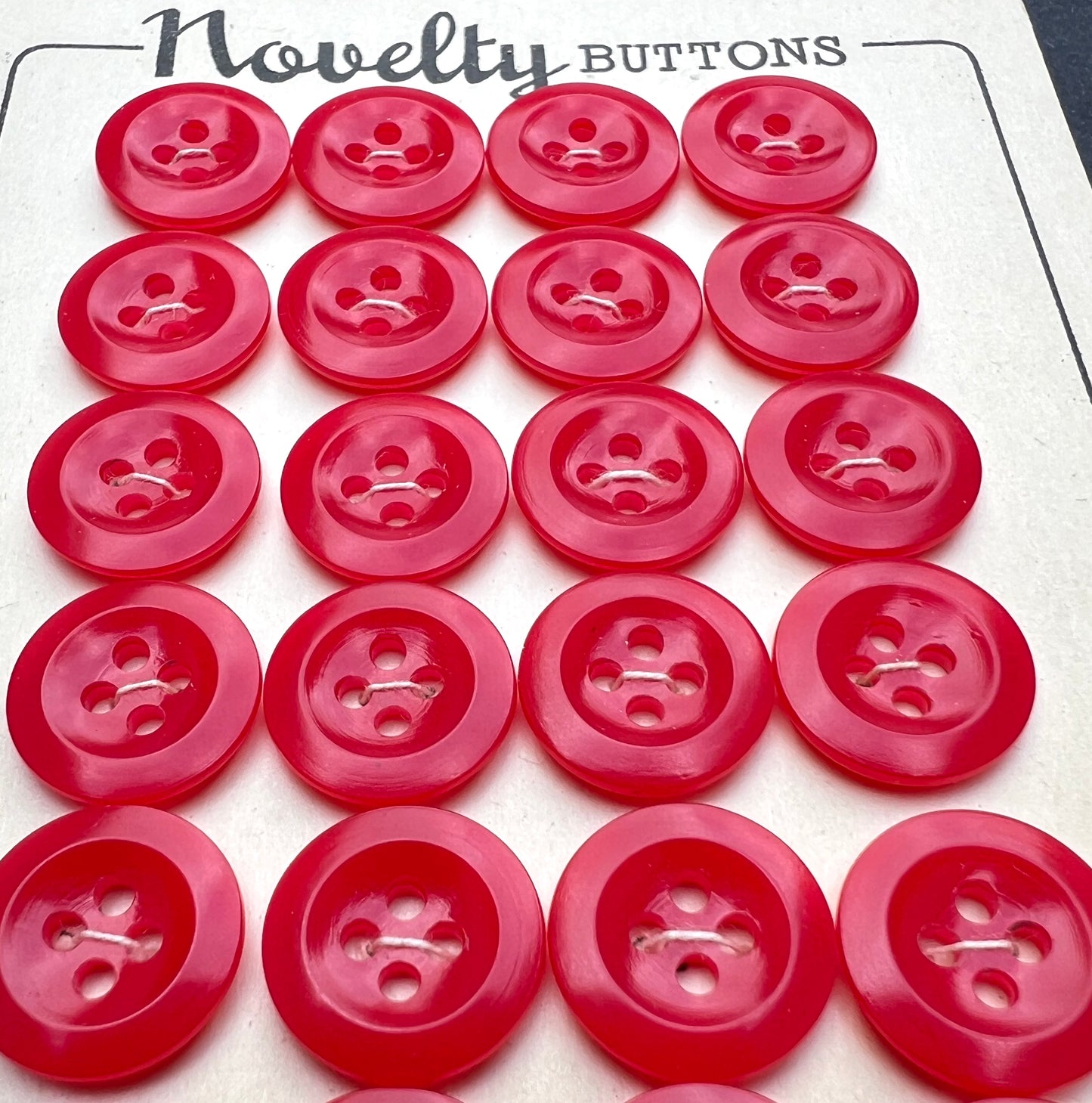 24 Jolly Red 1950s Little 1cm  or 1.3cm Buttons