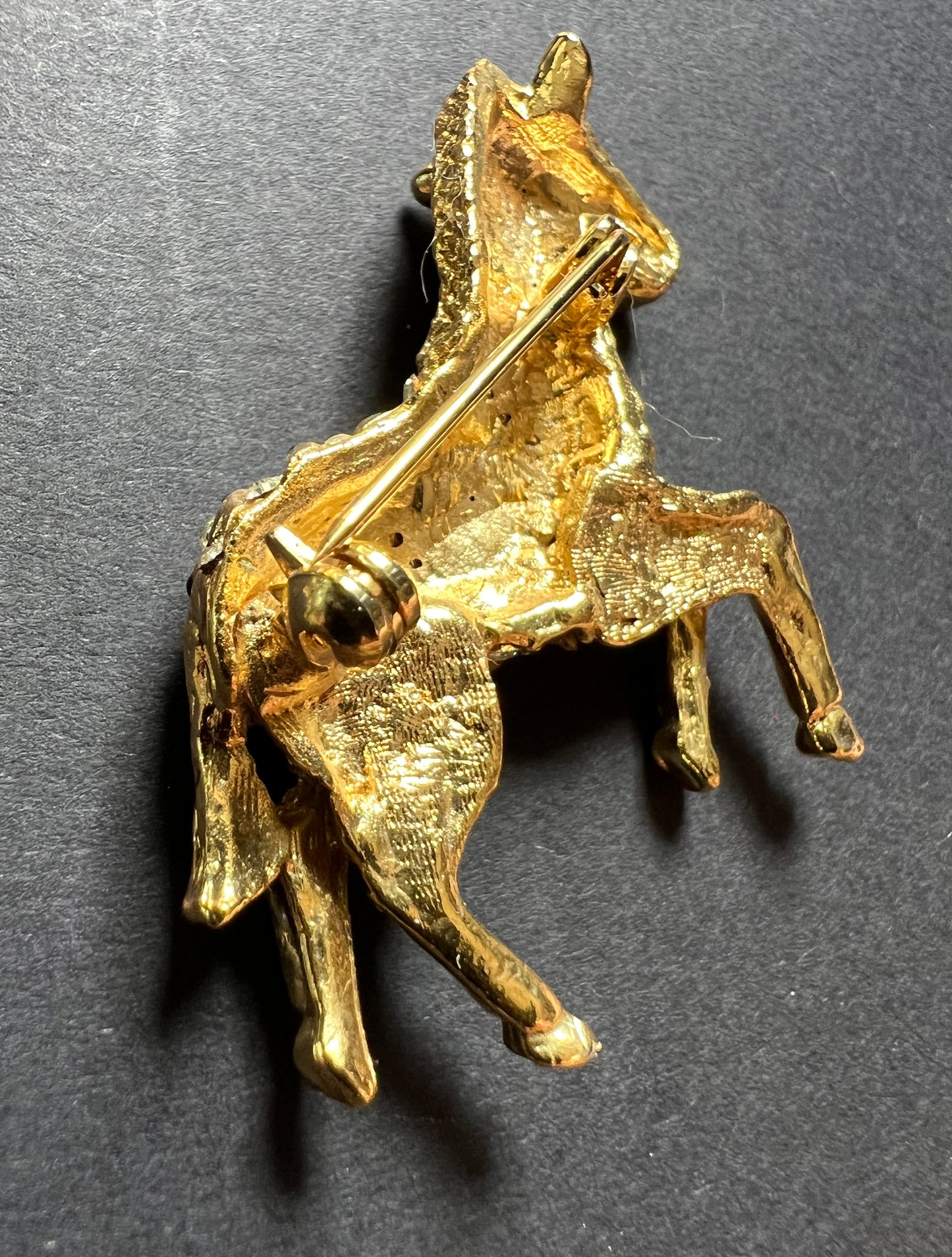 Sparkly 1980s Zebra Crystal Encrusted Zebra Brooch