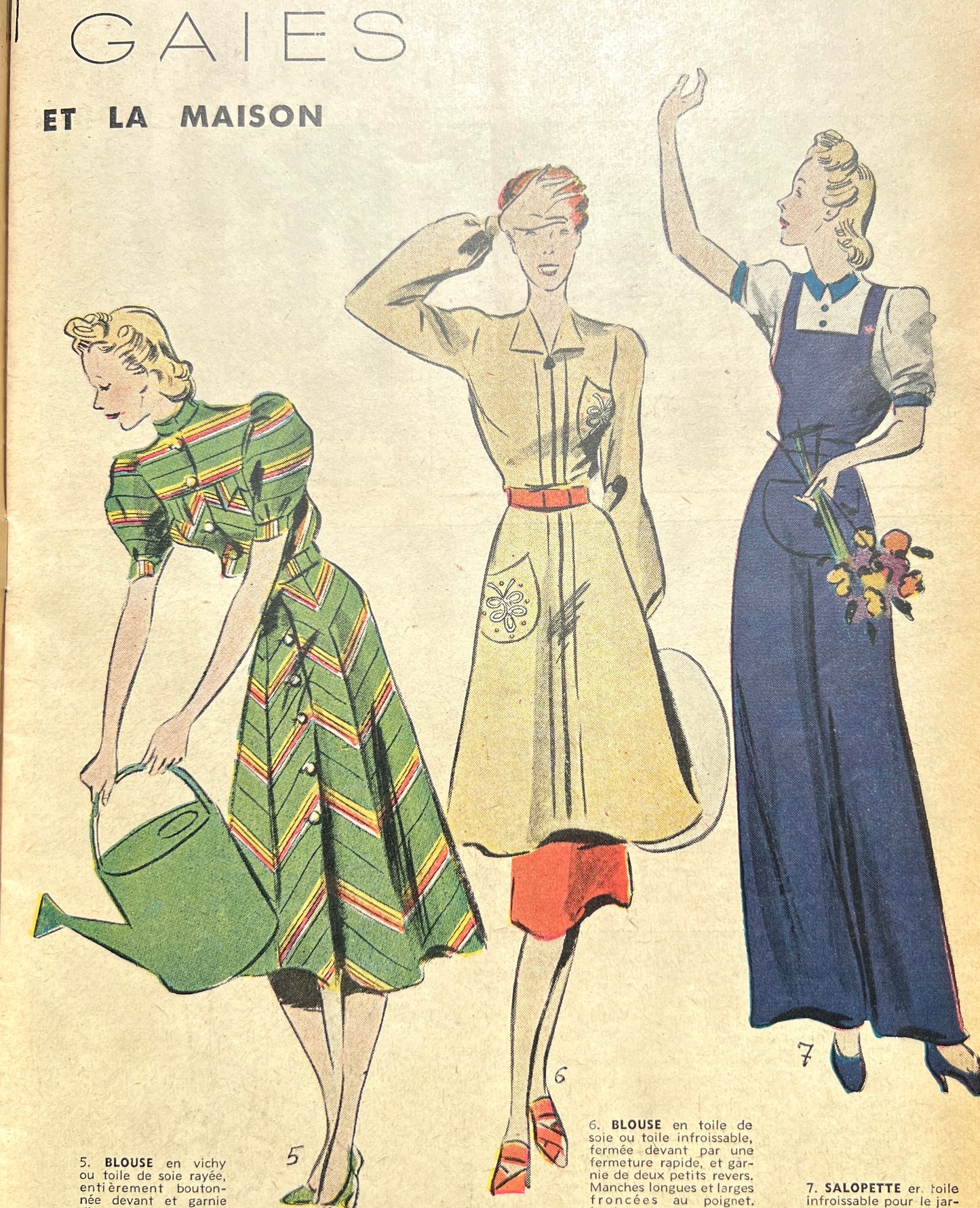 Gorgeous May 1939 Fashion, Dolls, Hats, Crafts in French Womens Magazine Nouveaute