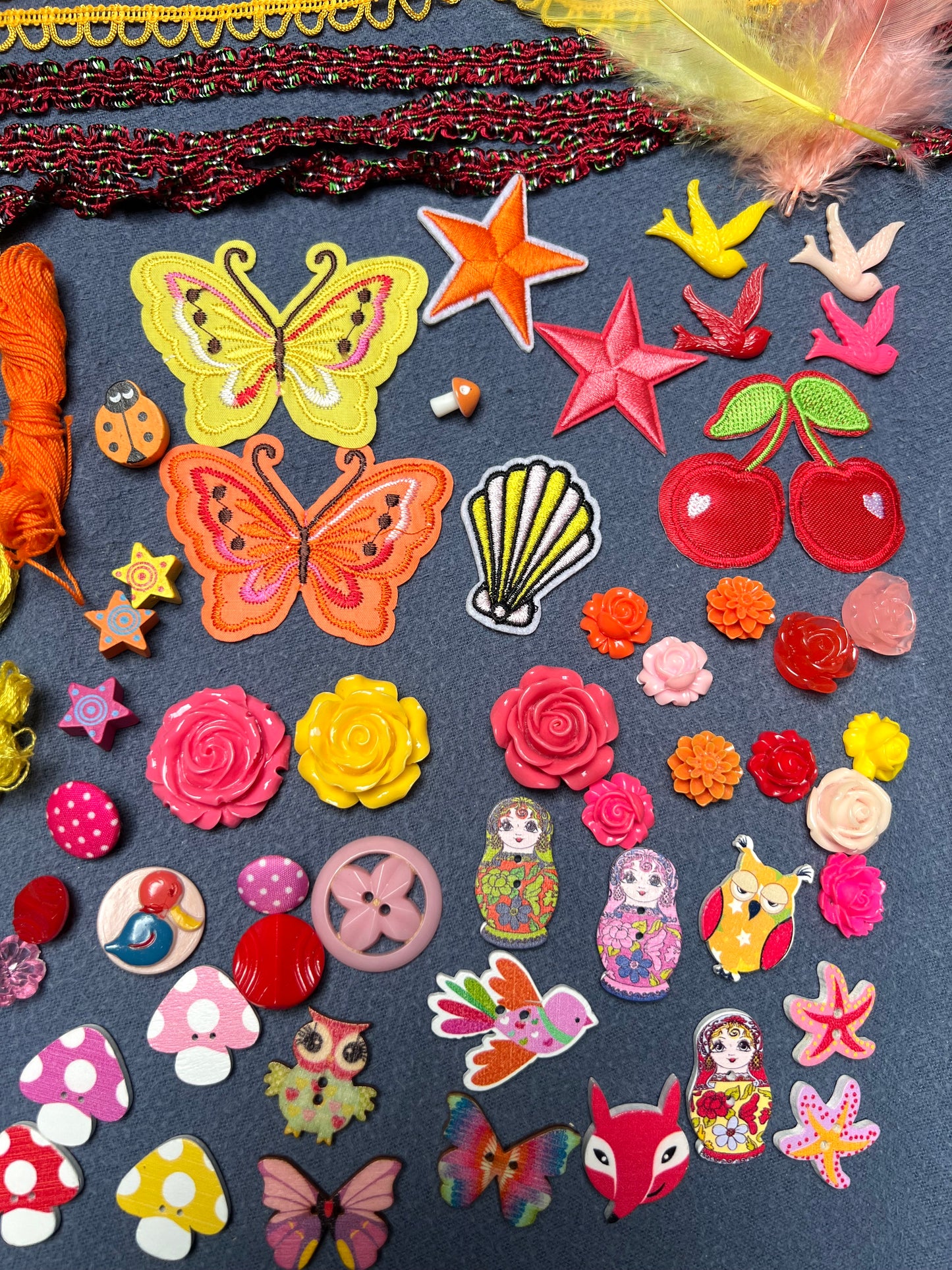 Red, Yellow, Pink, and Orange Vintage Craft Pack