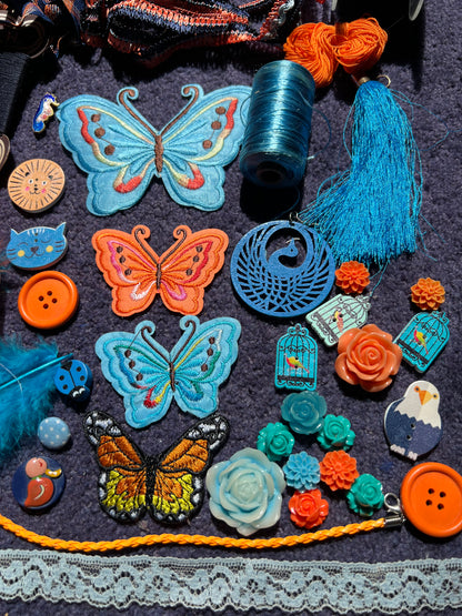 Blue and Orange Vintage Craft Pack.
