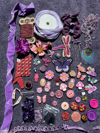 Lilac, Maroon and Purple Vintage Craft Pack
