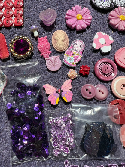 Lilac, Maroon and Purple Vintage Craft Pack