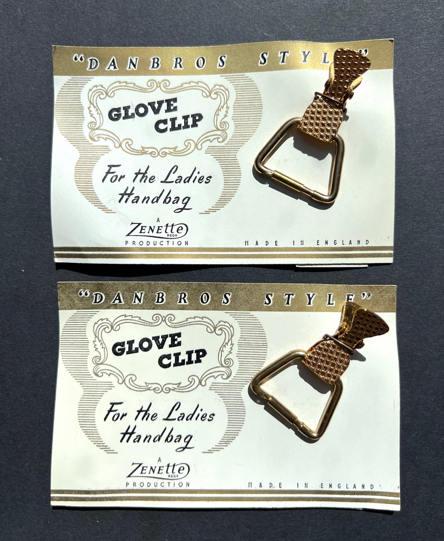 Wholesale Box of 12 1940s GLOVE CLIPs Made in ENGLAND "For the Ladies Handbag"