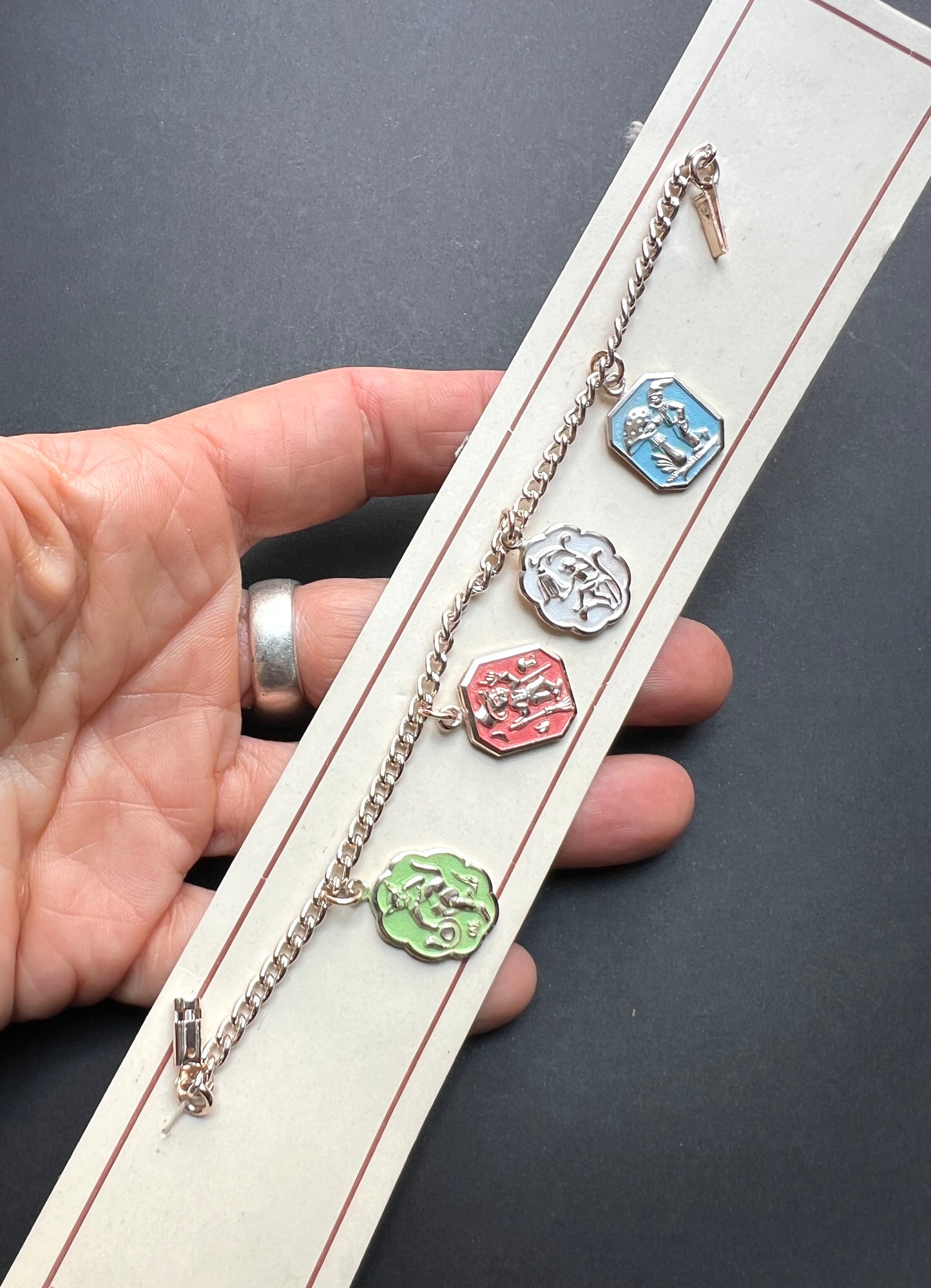 Happy Dancing Characters Vintage Bracelet on Original Card