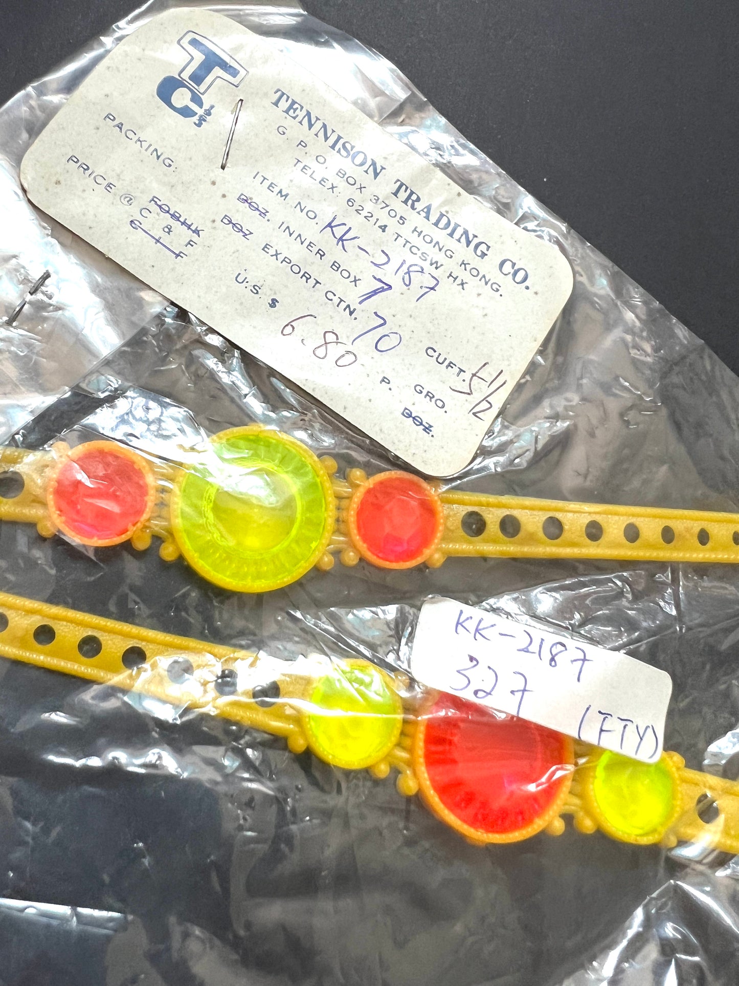 Vintage Hong Kong Salesman's Sample - 2 Toy Watches/Bracelets.