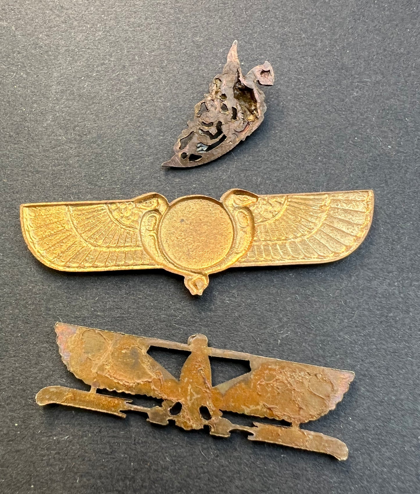 4 1920s French Brass Stampings of Mythical Creatures