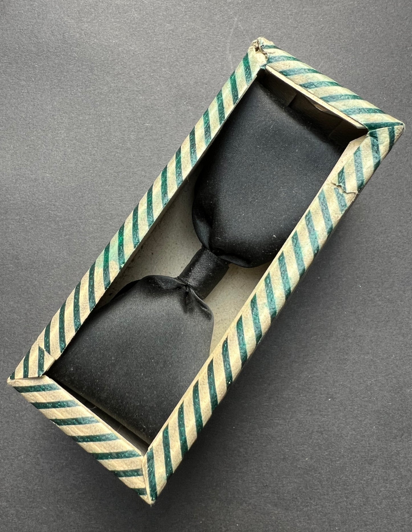 Boxed Big Black Satin Double Bow Hair Clip