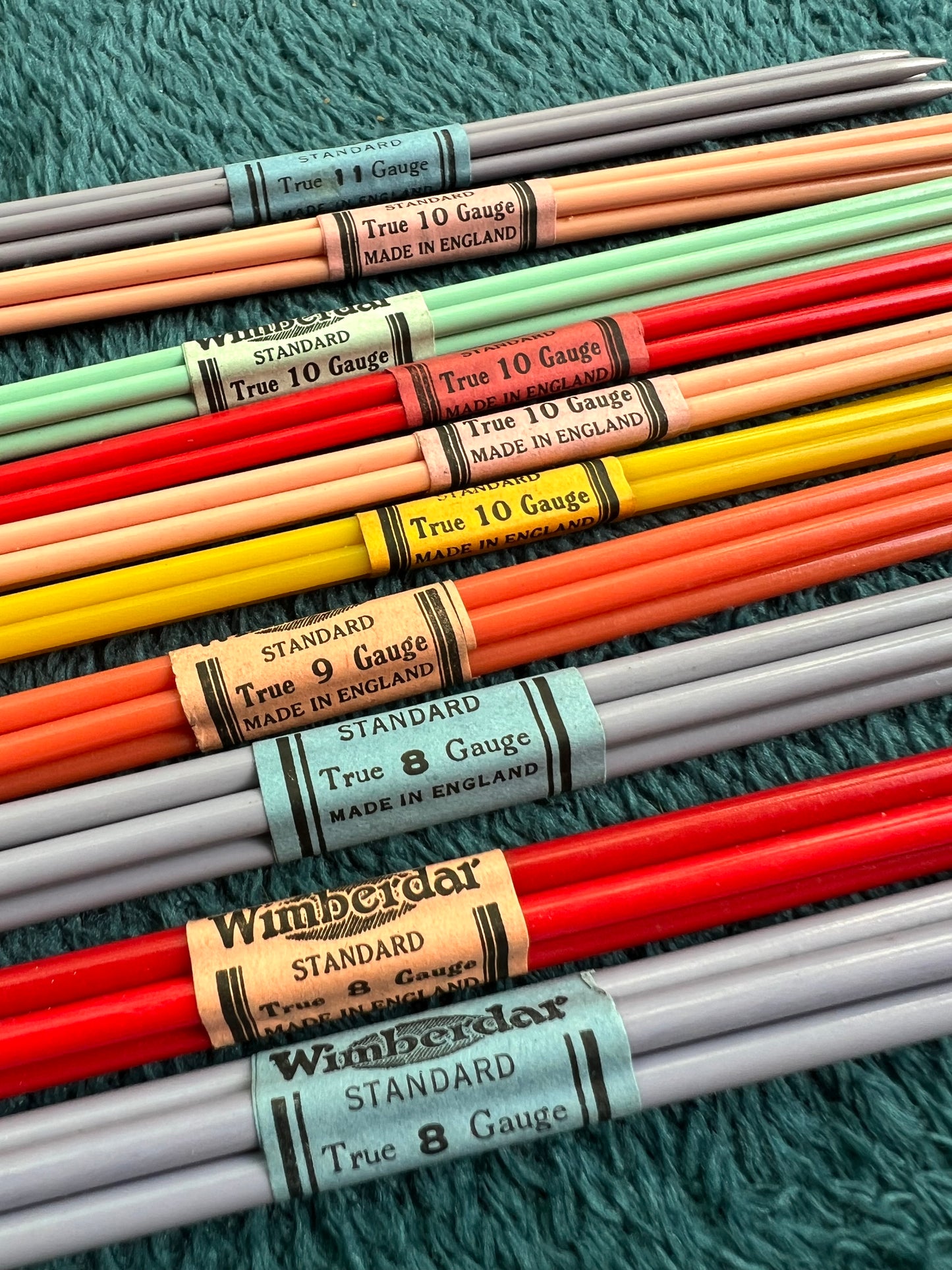 10 Double Pointed Needle Sets- Vintage Wimberdar 10" + 12" Knitting Needles Gauges 8. 9, 10 and 11