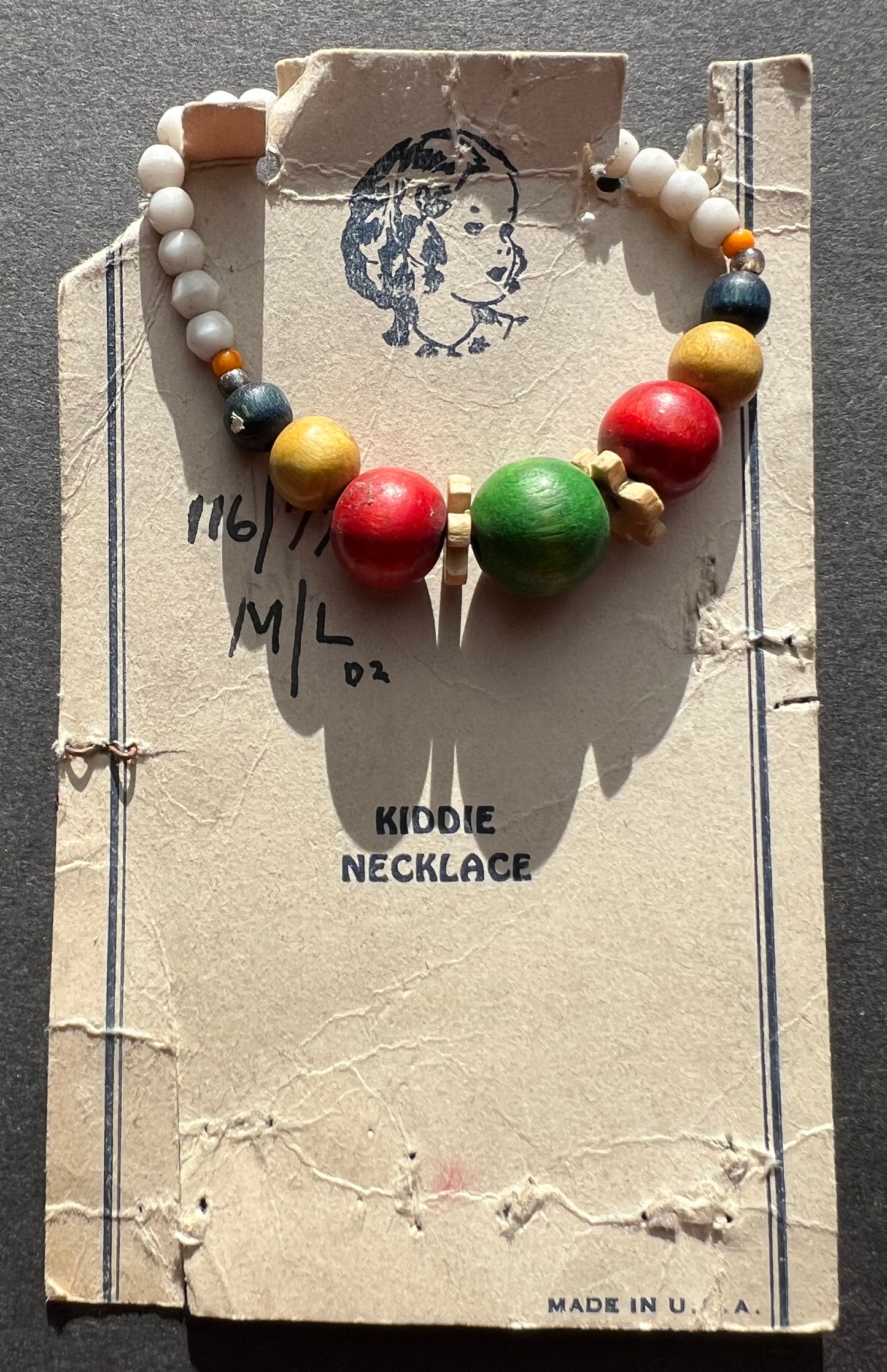 1940s Wood & Glass Childs Bracelet