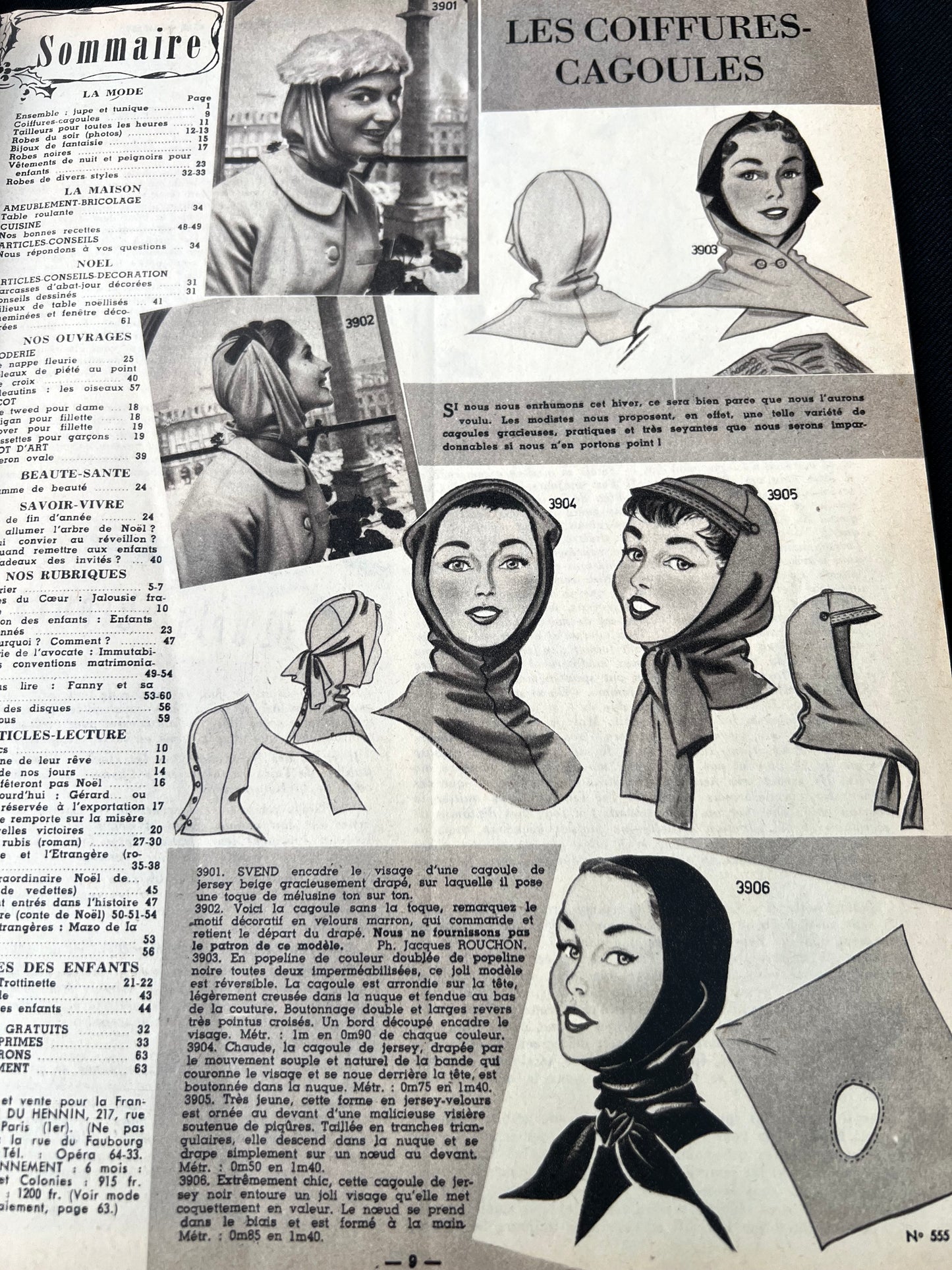 22nd December 1955 French Women's Magazine Femmes d'Aujourd'hui with Christmas Ideas.