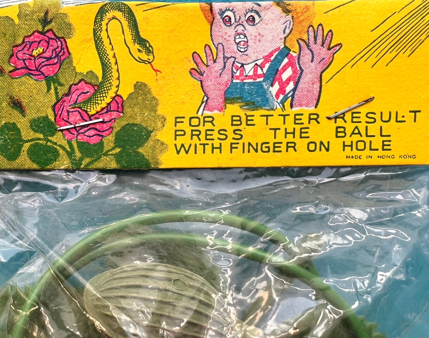 Vintage Jumping Snake in a Flower Toy - Made in Hong Kong