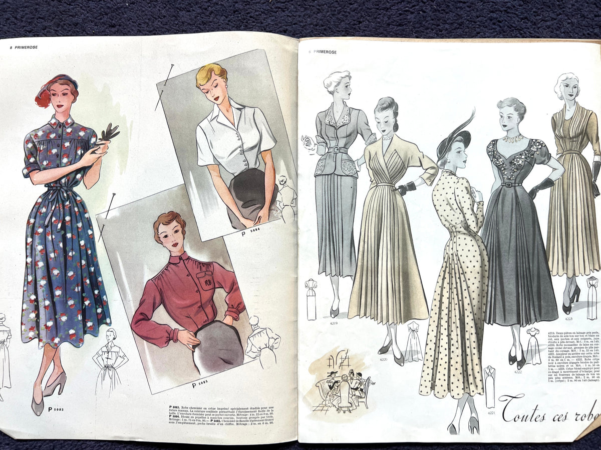 2 Editions of 1949 & 1950 French PRIMEROSE incl. Fancy dress & Wedding Dresses.