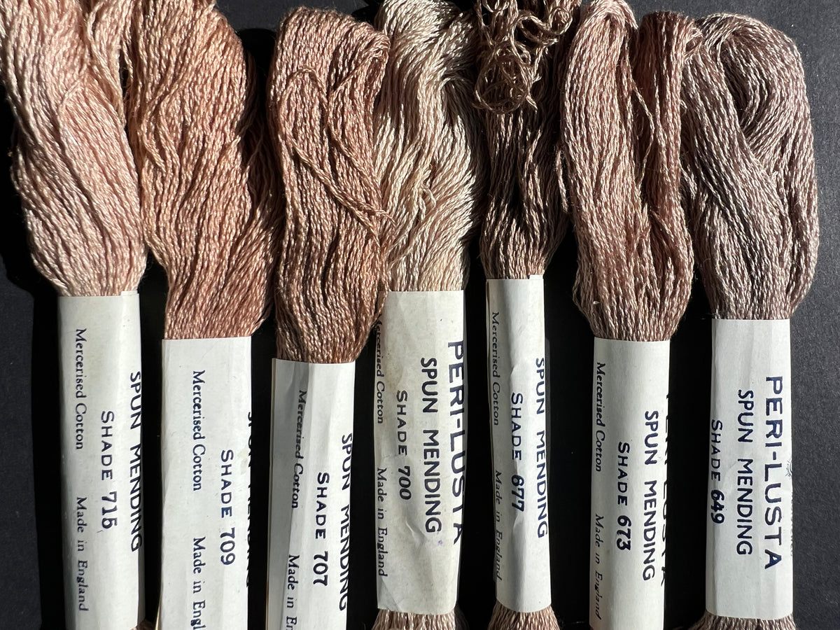 7 Skeins of Different Coloured Vintage Mending Thread.