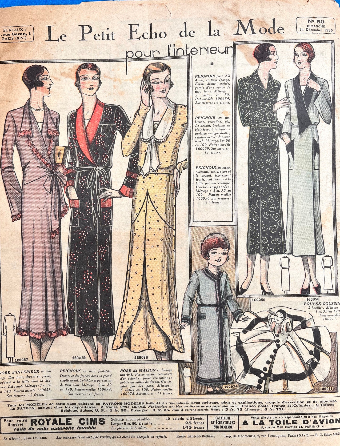 Baby's First Christmas on 14th December 1930 French Le Petit Echo de la Mode