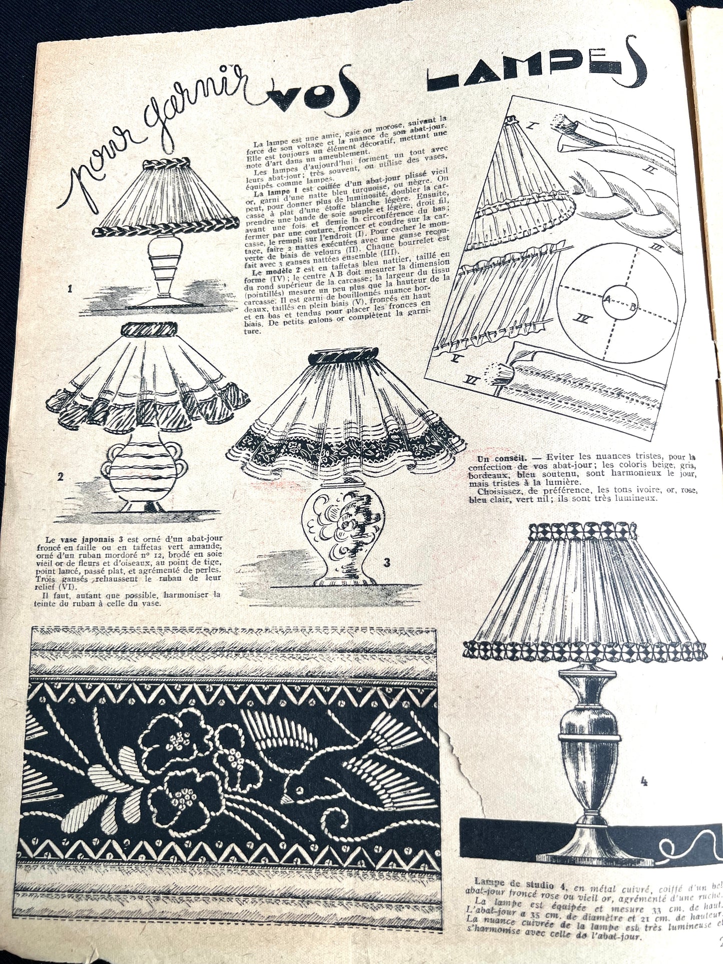 Needlework Projects in January 1949 French Handicrafts Paper Mon Ouvrage