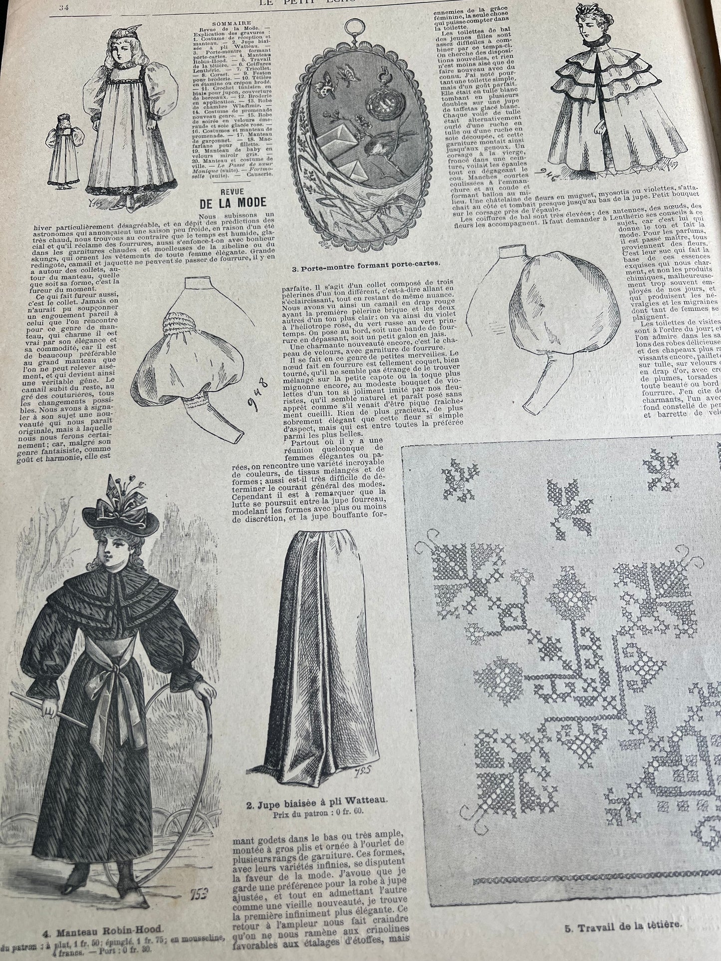 Scary Wigs in 29th January 1893 French Women's Paper Le Petit Echo de la Mode