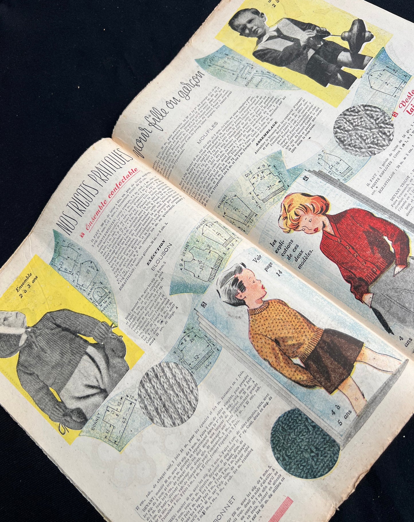 Hats + Handicrafts in 22nd January 1950 French Women's Paper Le Petit Echo de la Mode