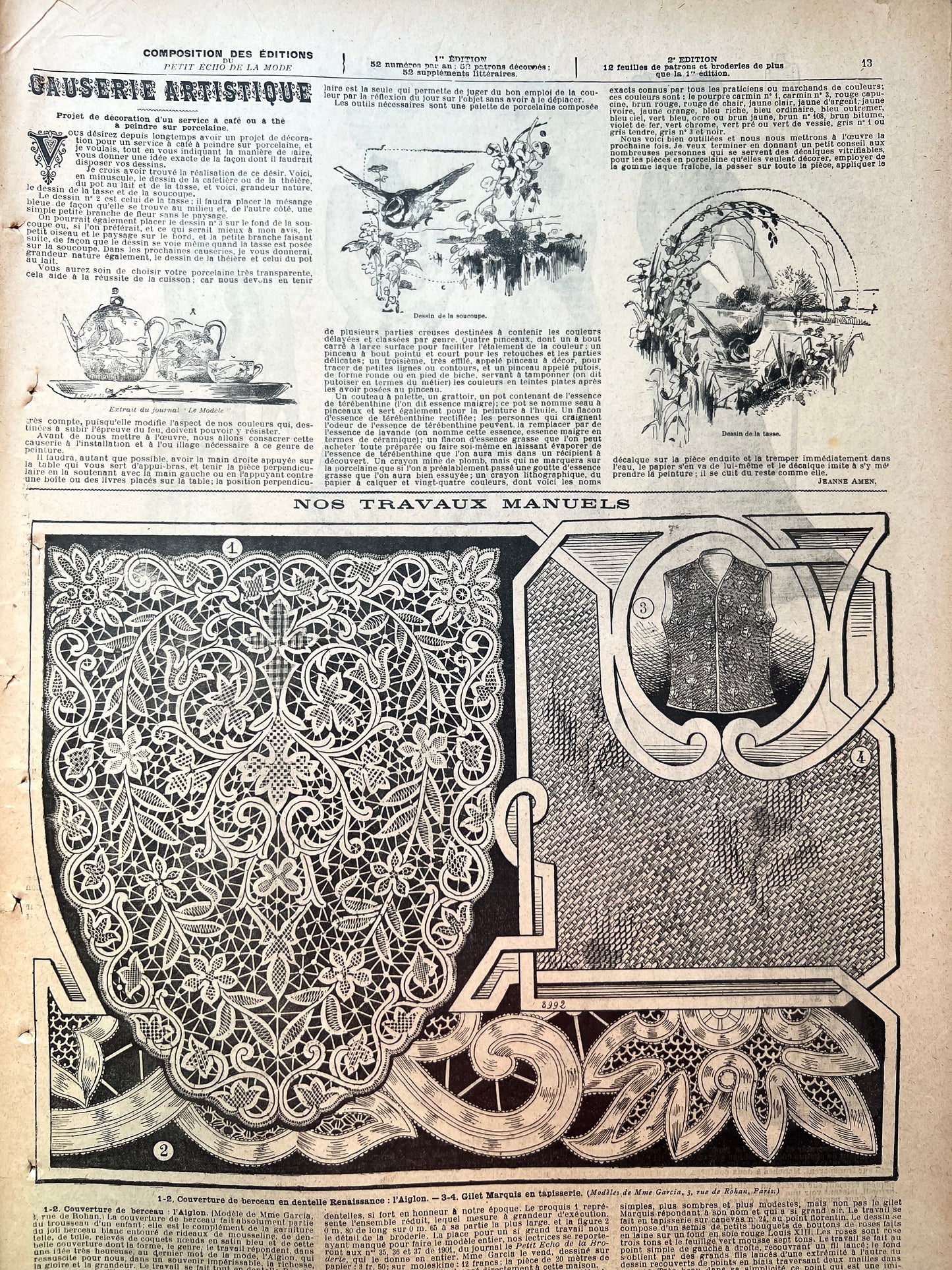 At The Flower Market on 12th January 1902, 124 years ago, French Le Petit Echo de la Mode