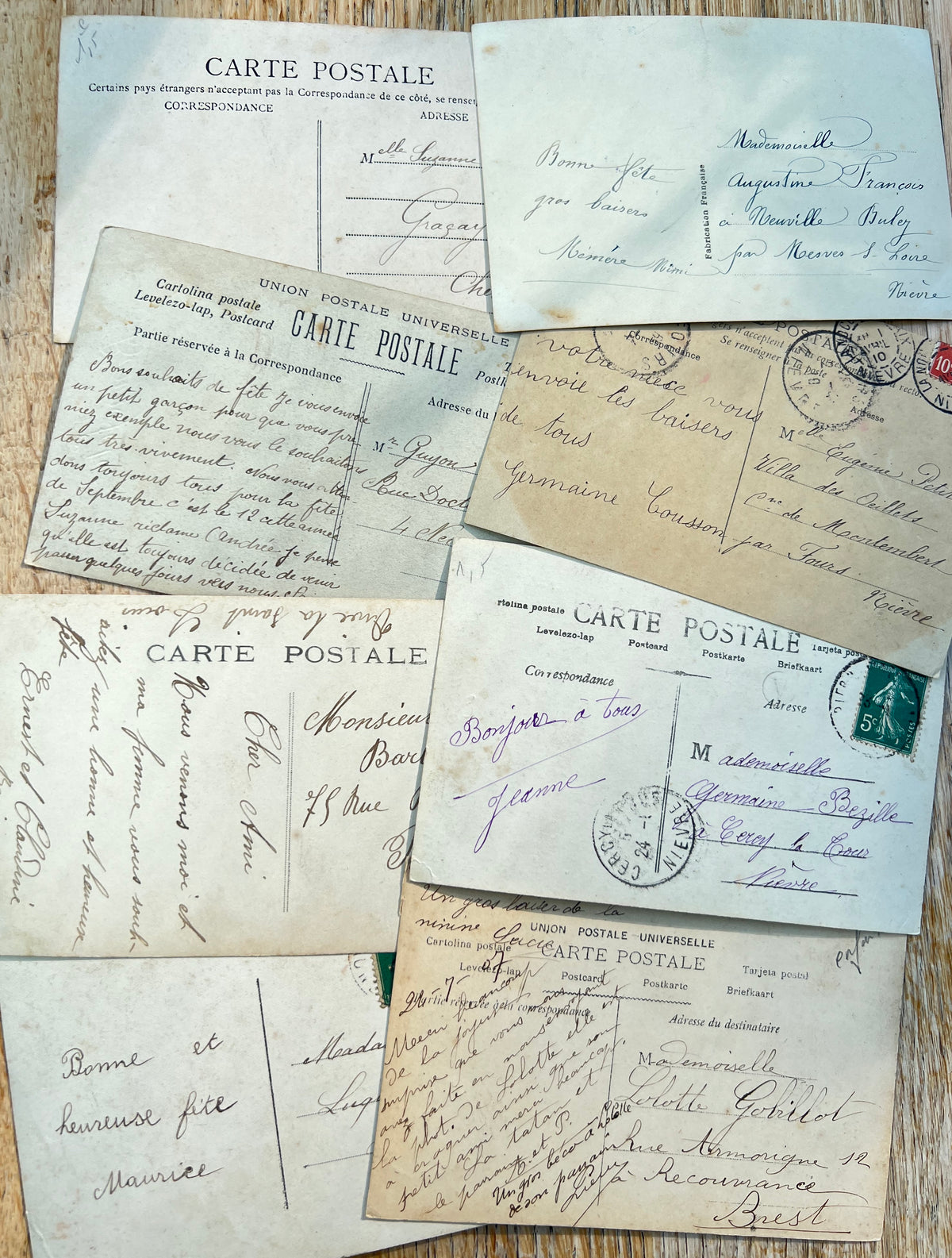 8 Pretty Early C20th French Postcards of Children with Flowers