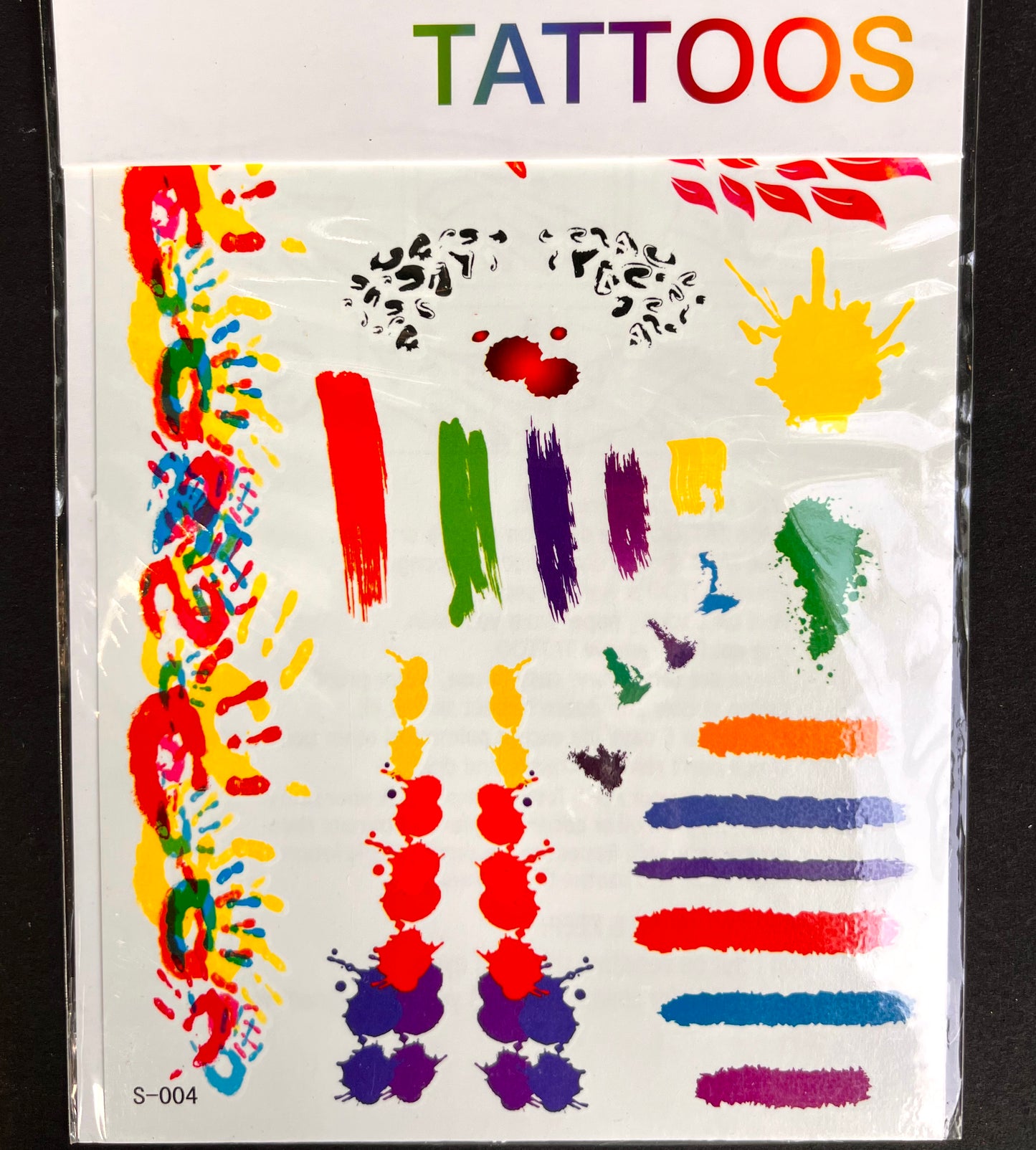 Paint Splatter Temporary Tattoos