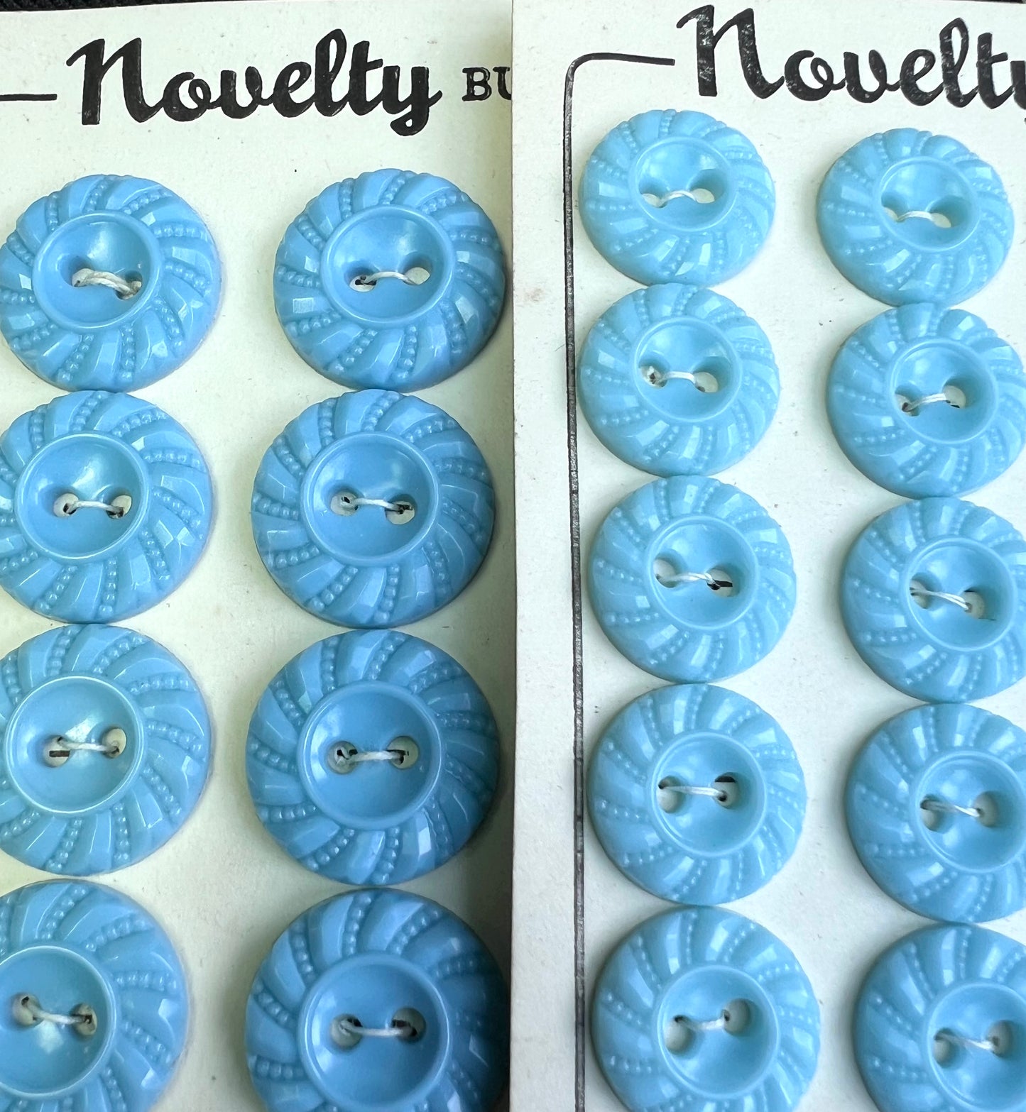Sheets of Swirly Baby Blue Buttons 1.8cm or 1.5cm