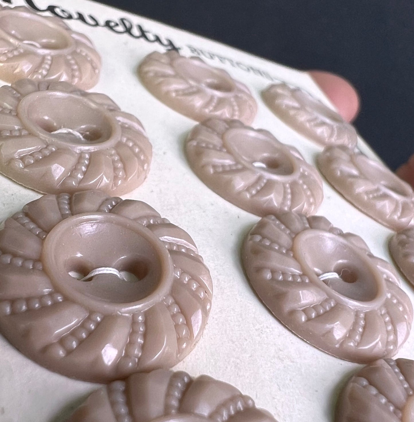 Sheets of Well Behaved Swirly Beige 1.8cm Buttons