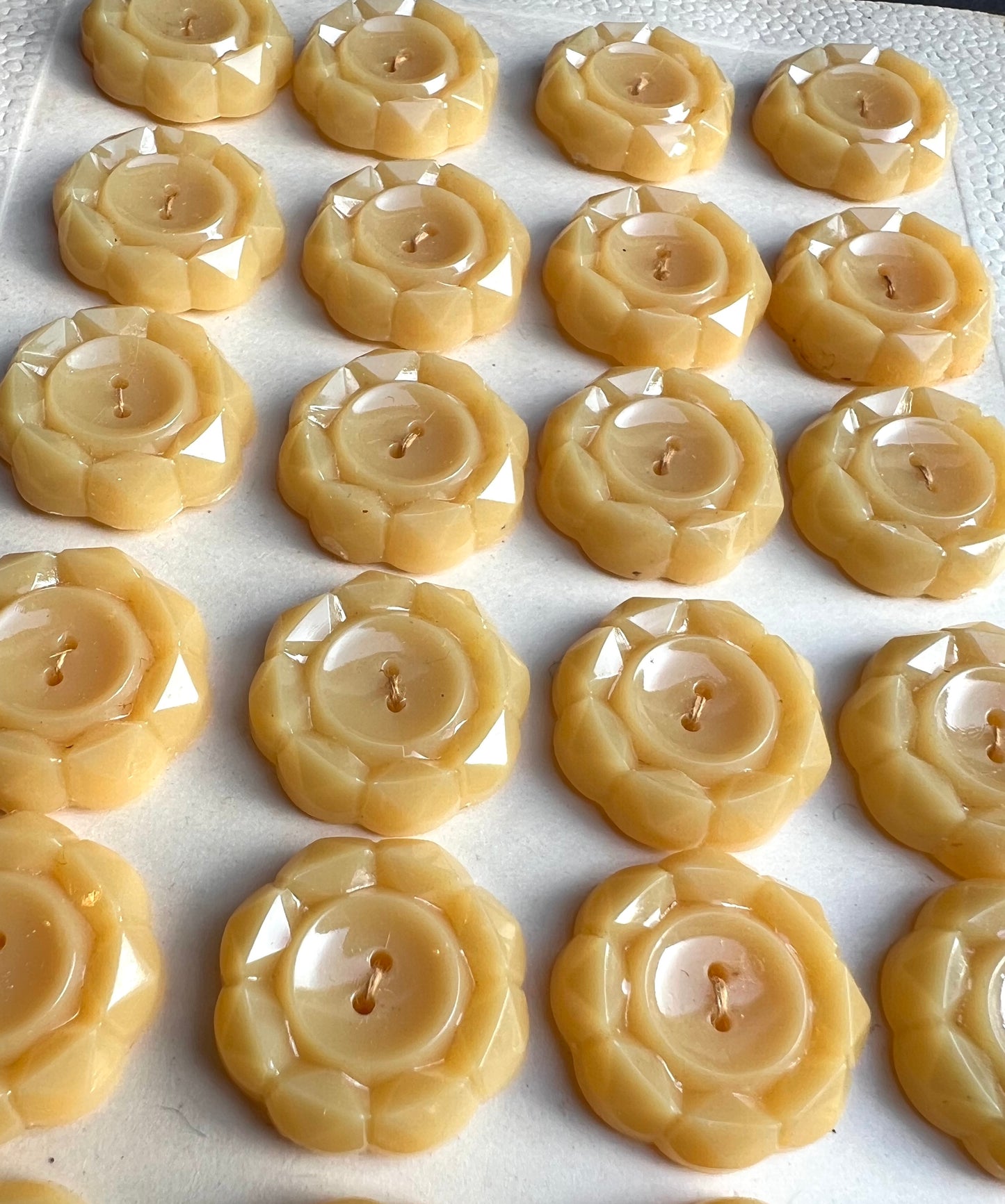 6 or 24 Vintage 2cm Soft Buttery Yellow Buttons