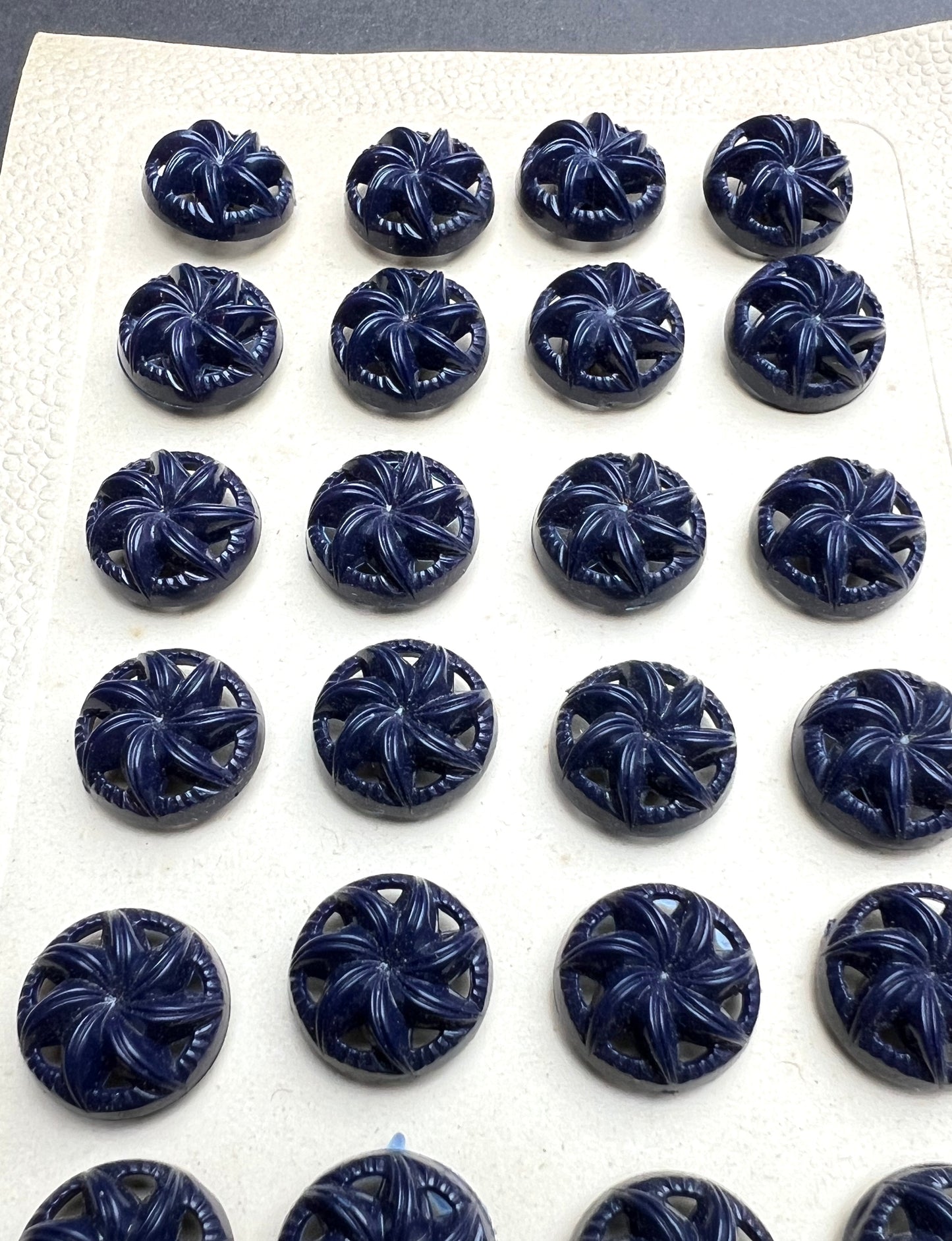 6 or 24 Rich Navy Blue Vintage SWIRL 1.7cm Buttons
