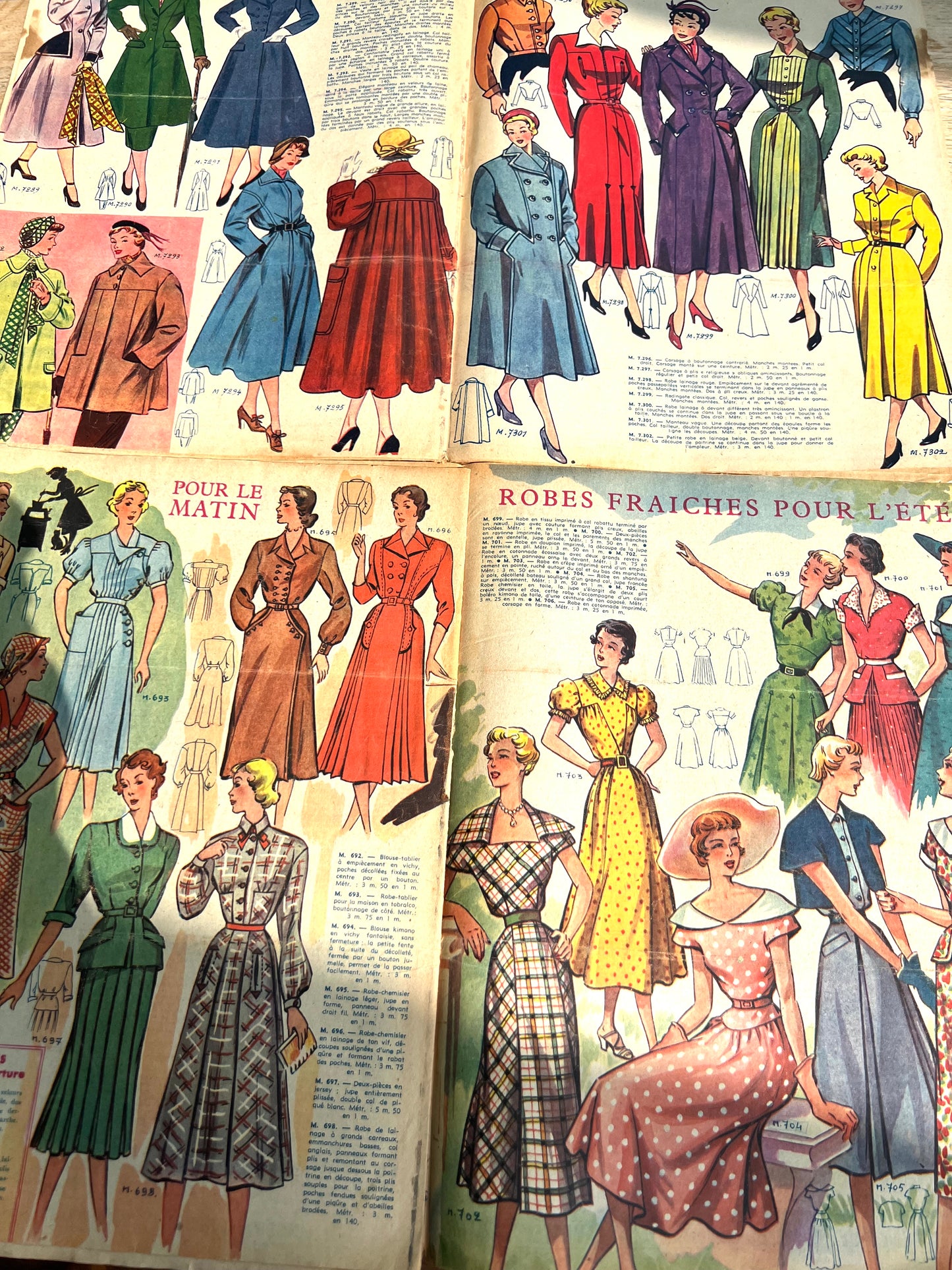3 x 1950 French Mode de Paris incl LOTS of Fashion Illustrations and kids Mardi Gras Costumes